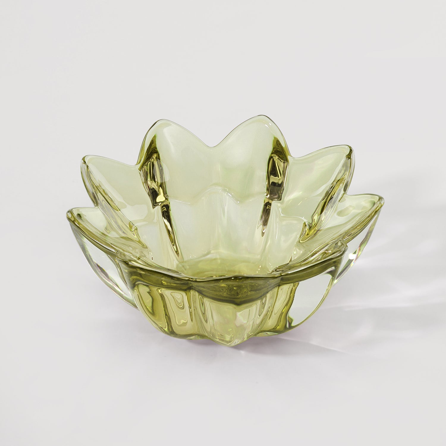 Set of 2 Green Floral Shaped Tealight Holder