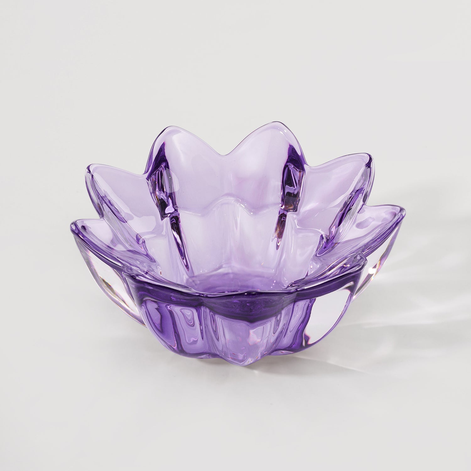 Set of 2 Purple Floral Shaped Tealight Holder