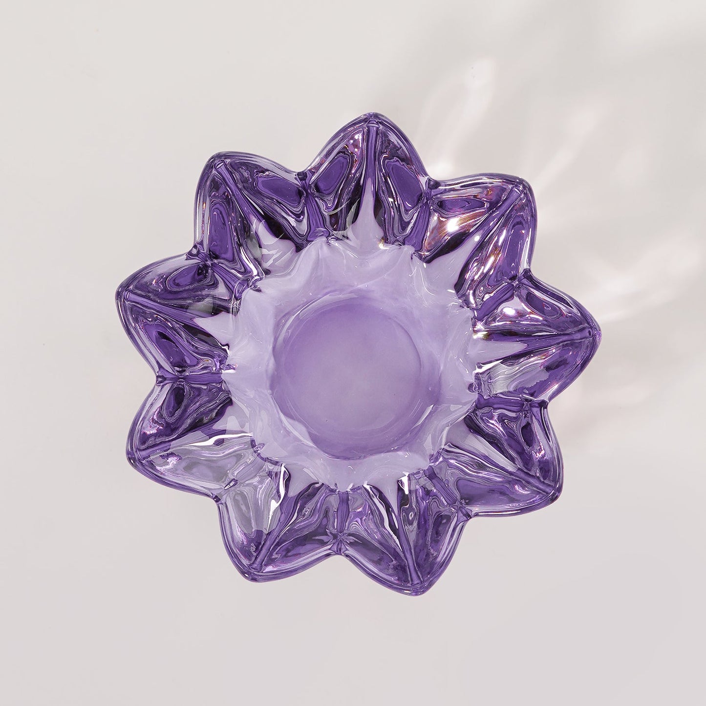 Set of 2 Purple Floral Shaped Tealight Holder