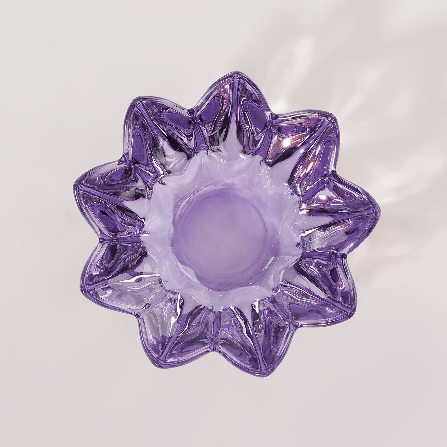 Set of 2 Purple Floral Shaped Tealight Holder
