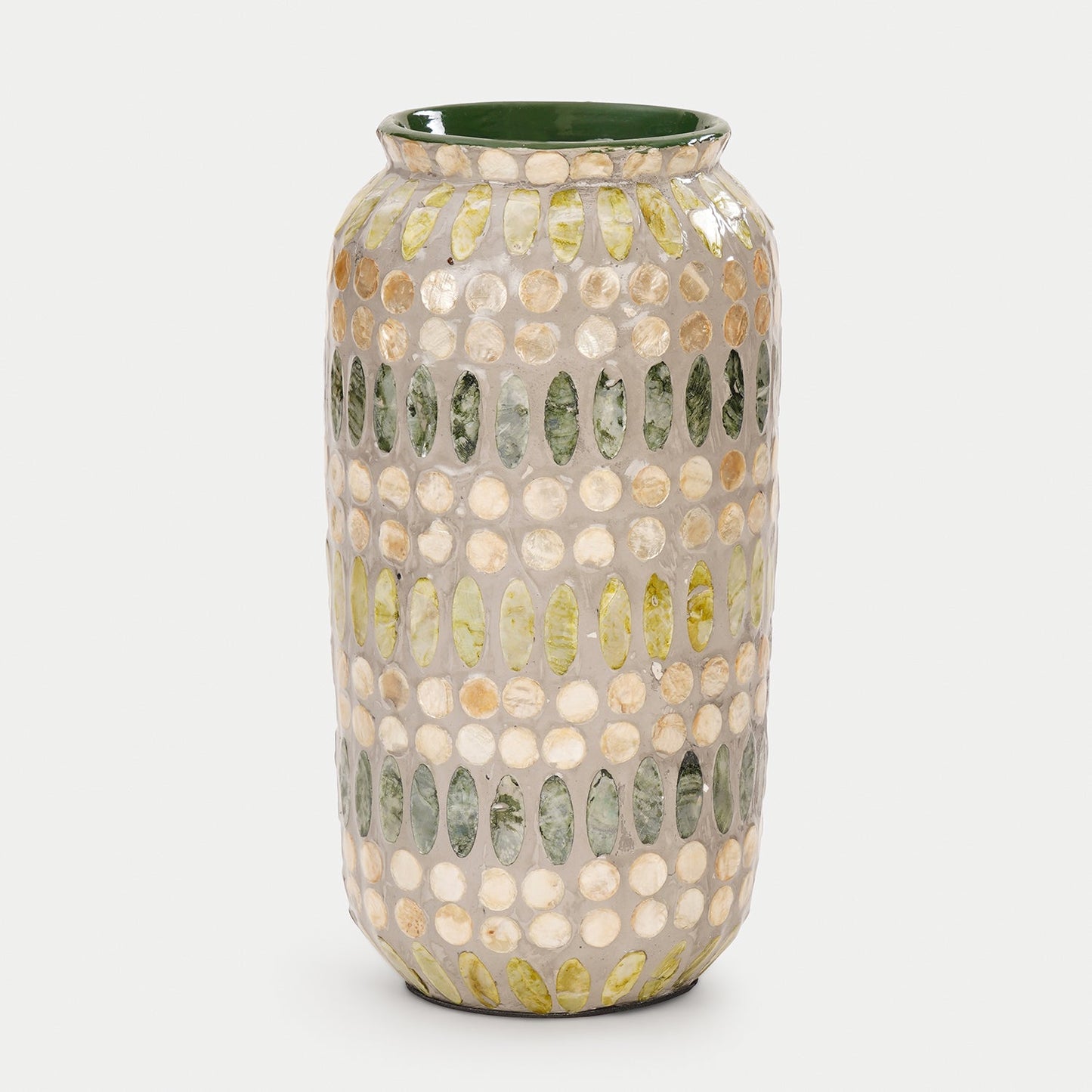 Green Embellished Lacquer Vase - Large