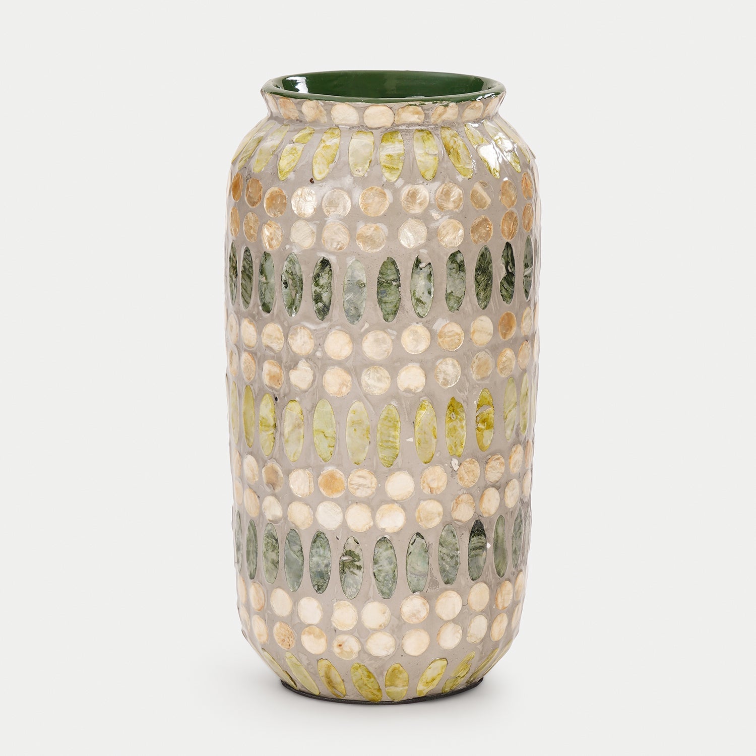 Green Embellished Lacquer Vase - Large