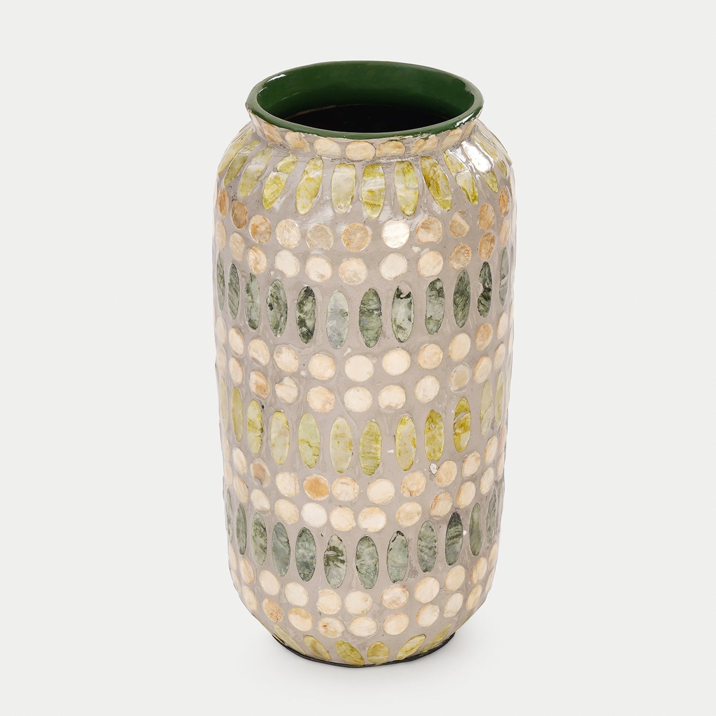 Green Embellished Lacquer Vase - Large