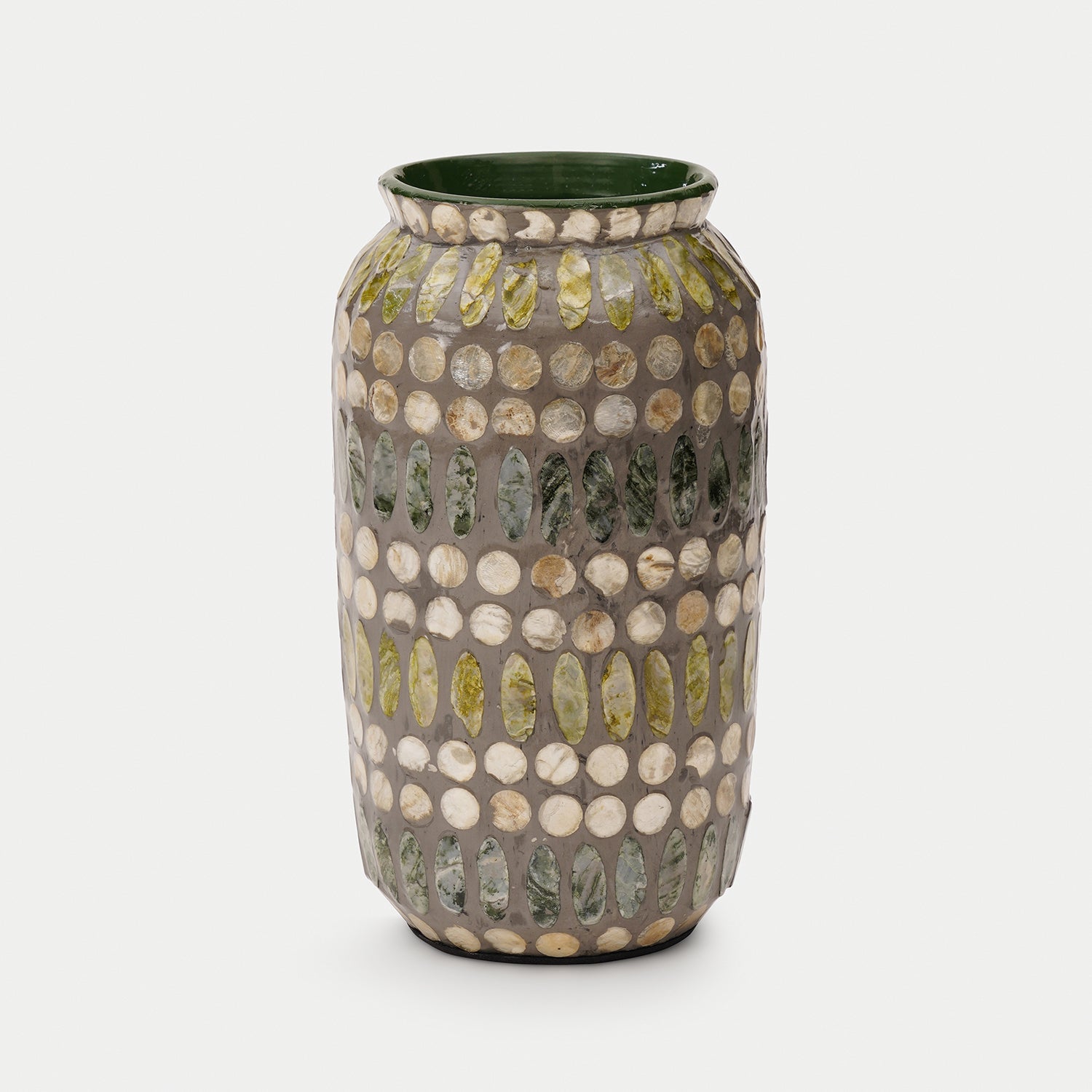 Green Embellished Lacquer Vase - Small