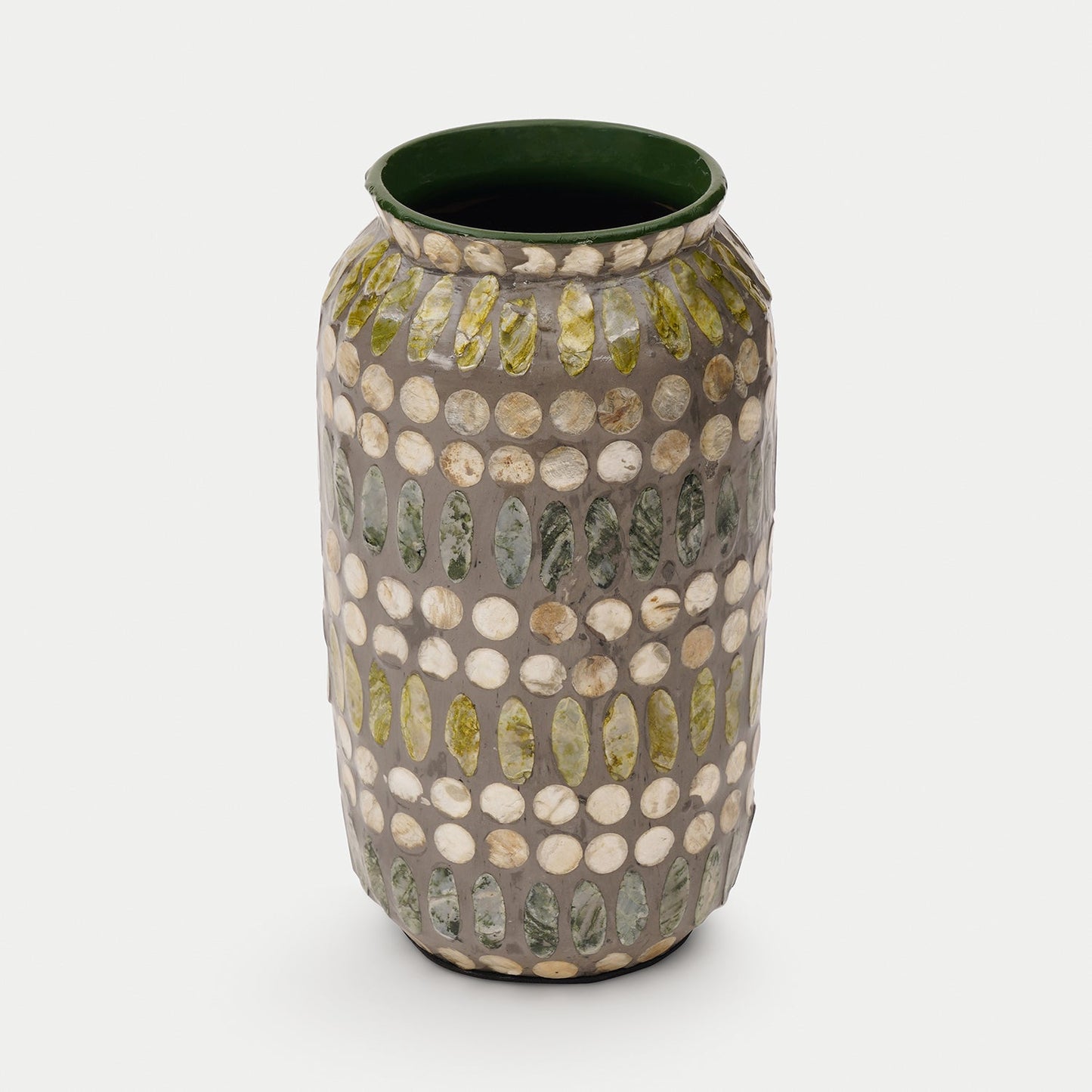 Green Embellished Lacquer Vase - Small