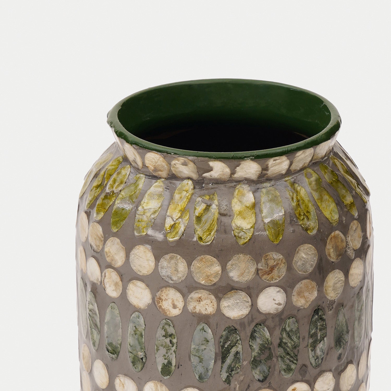 Green Embellished Lacquer Vase - Small