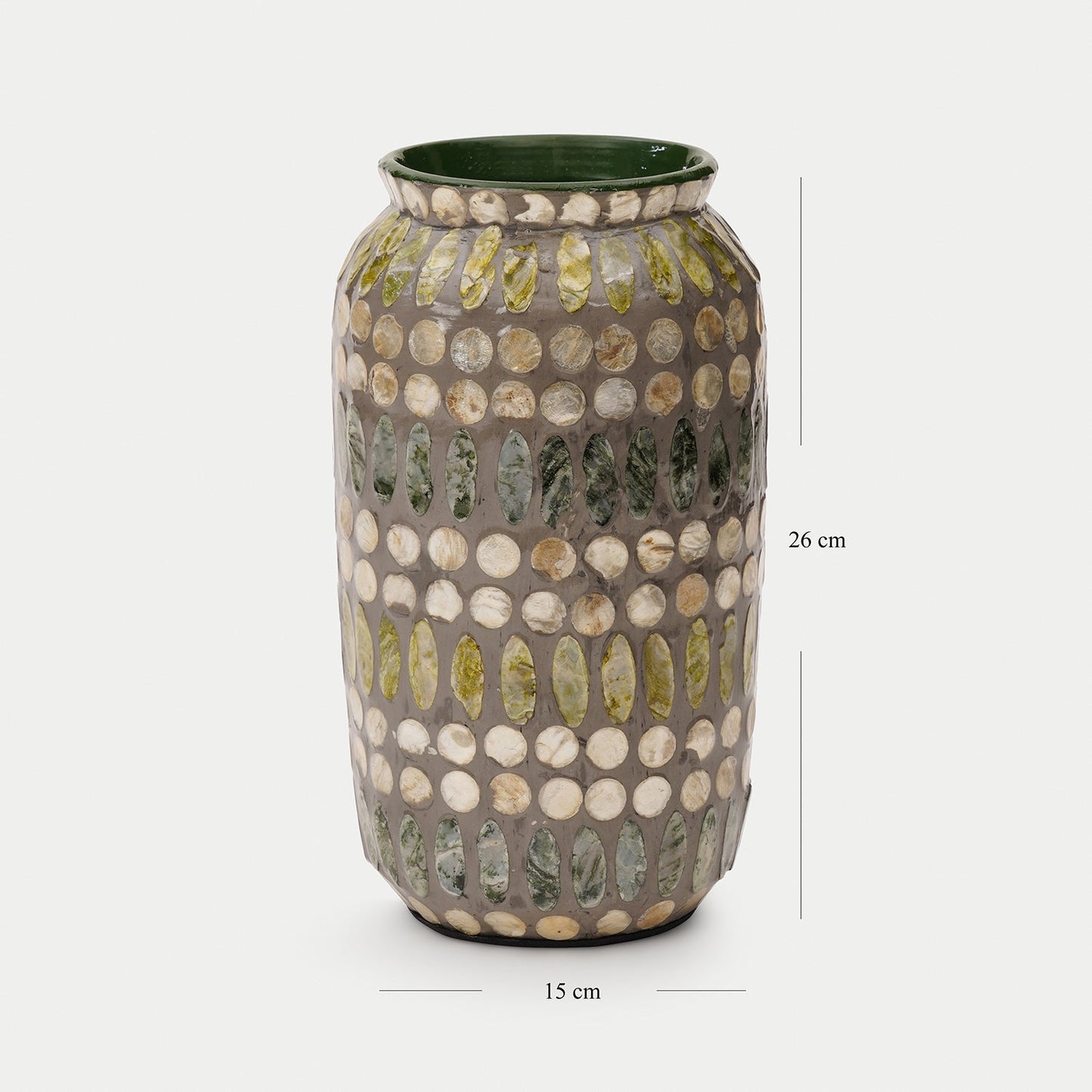 Green Embellished Lacquer Vase - Small