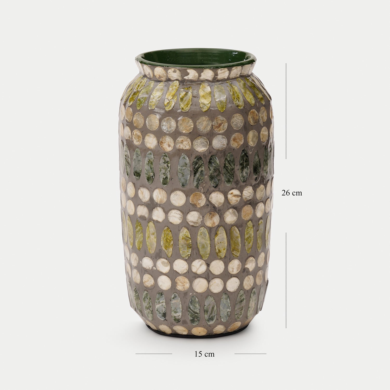 Green Embellished Lacquer Vase - Small