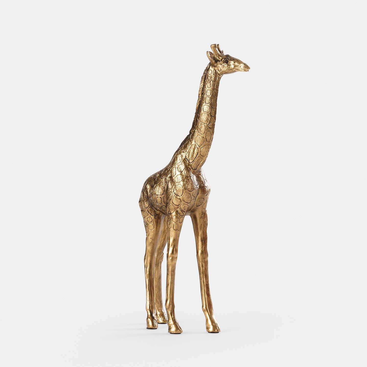 Gold Antique Polyresin Standing Giraffe - Small