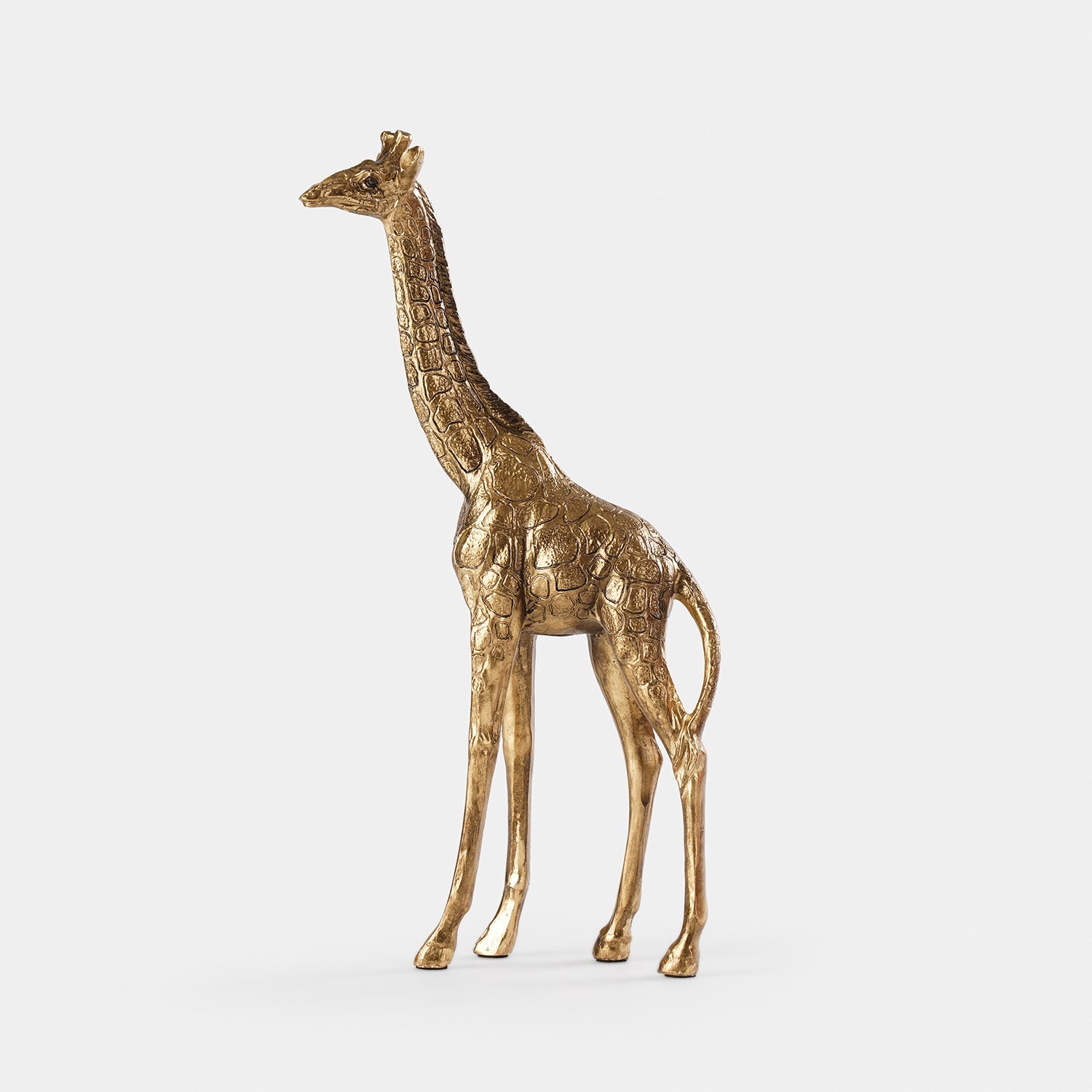 Gold Antique Polyresin Standing Giraffe - Small