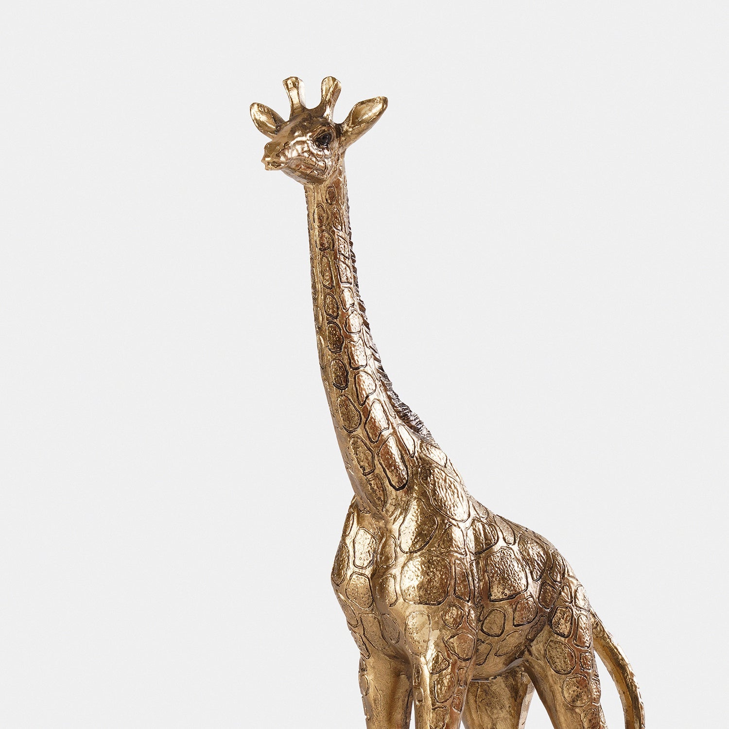 Gold Antique Polyresin Standing Giraffe - Small