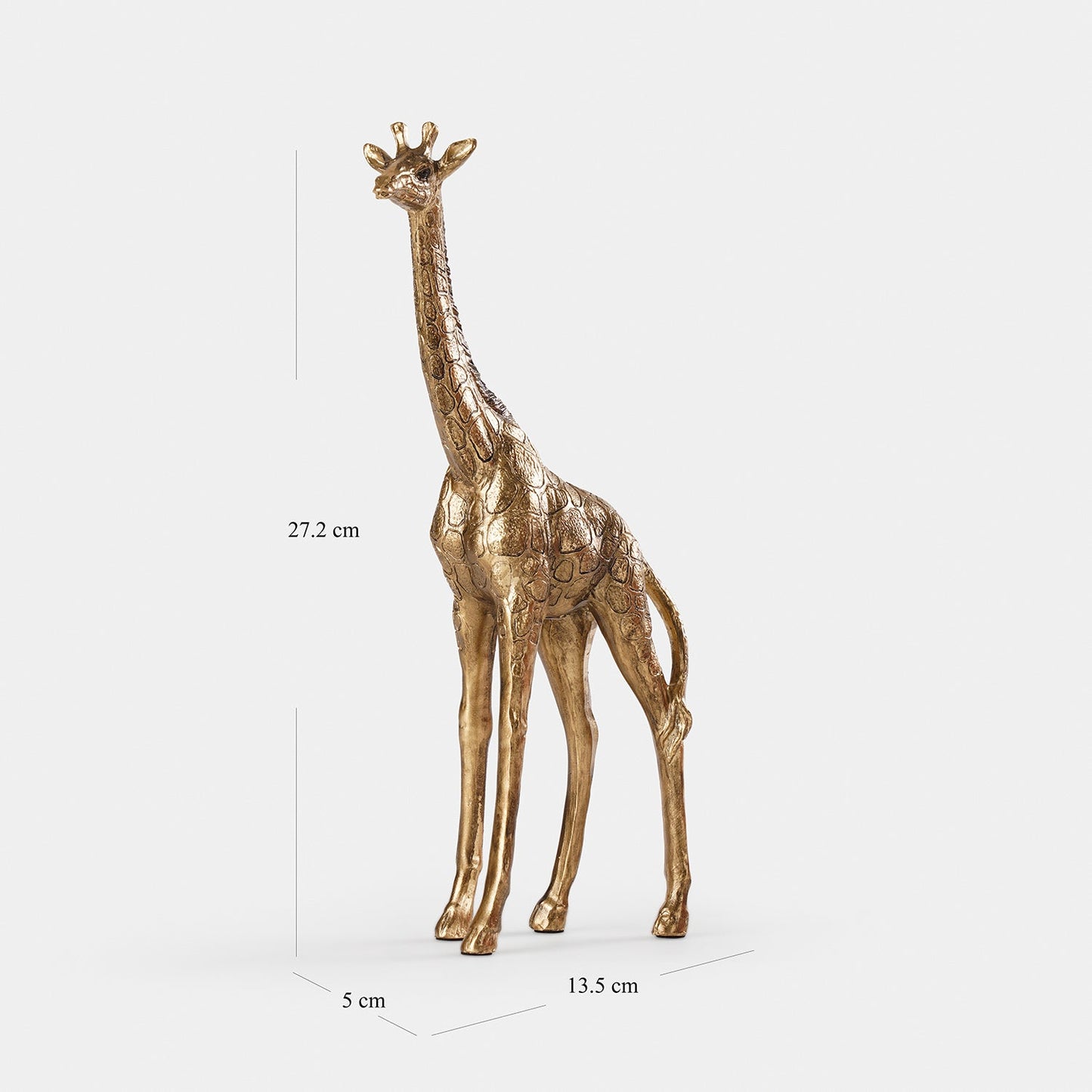 Gold Antique Polyresin Standing Giraffe - Small