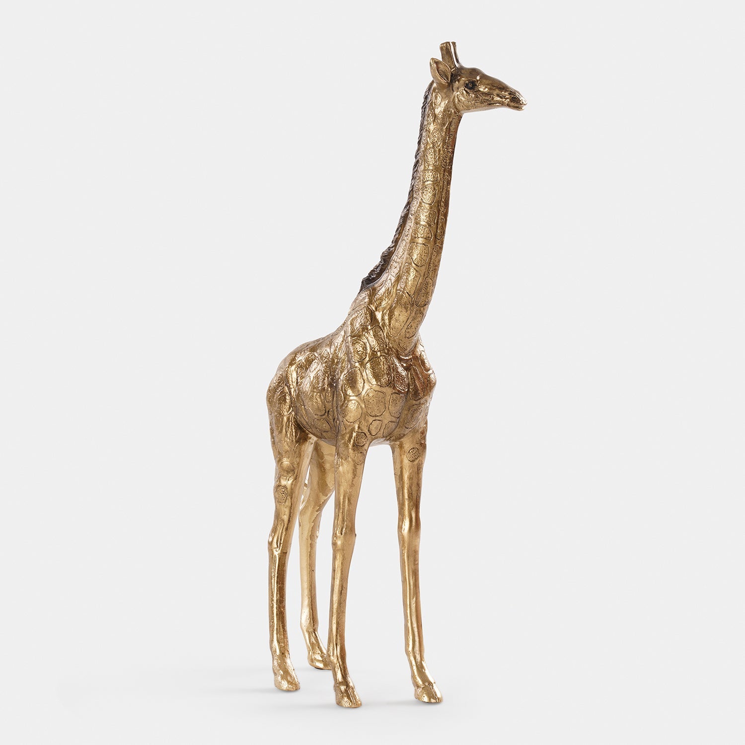 Gold Antique Polyresin Standing Giraffe - Large
