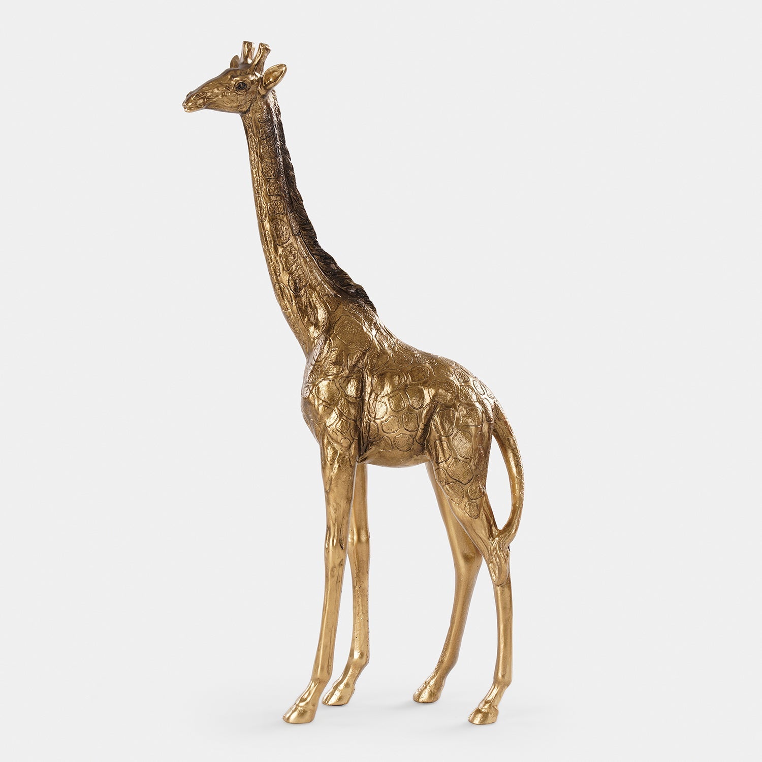 Gold Antique Polyresin Standing Giraffe - Large