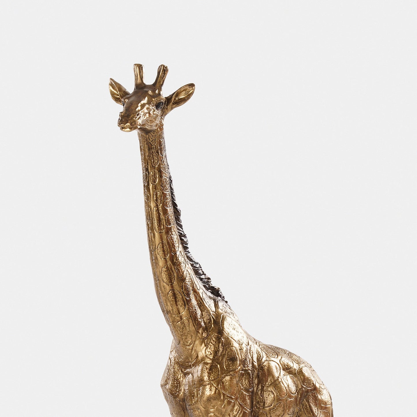 Gold Antique Polyresin Standing Giraffe - Large