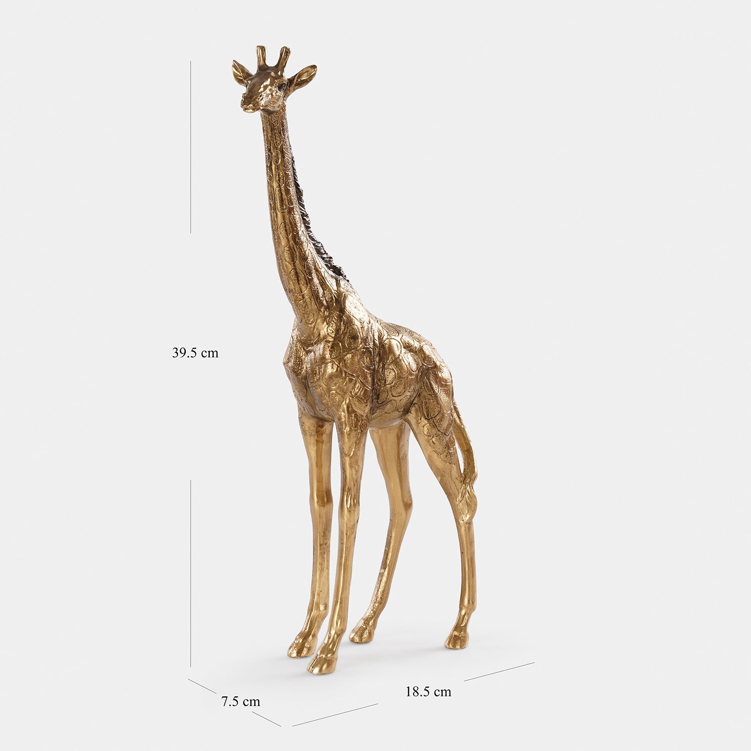 Gold Antique Polyresin Standing Giraffe - Large