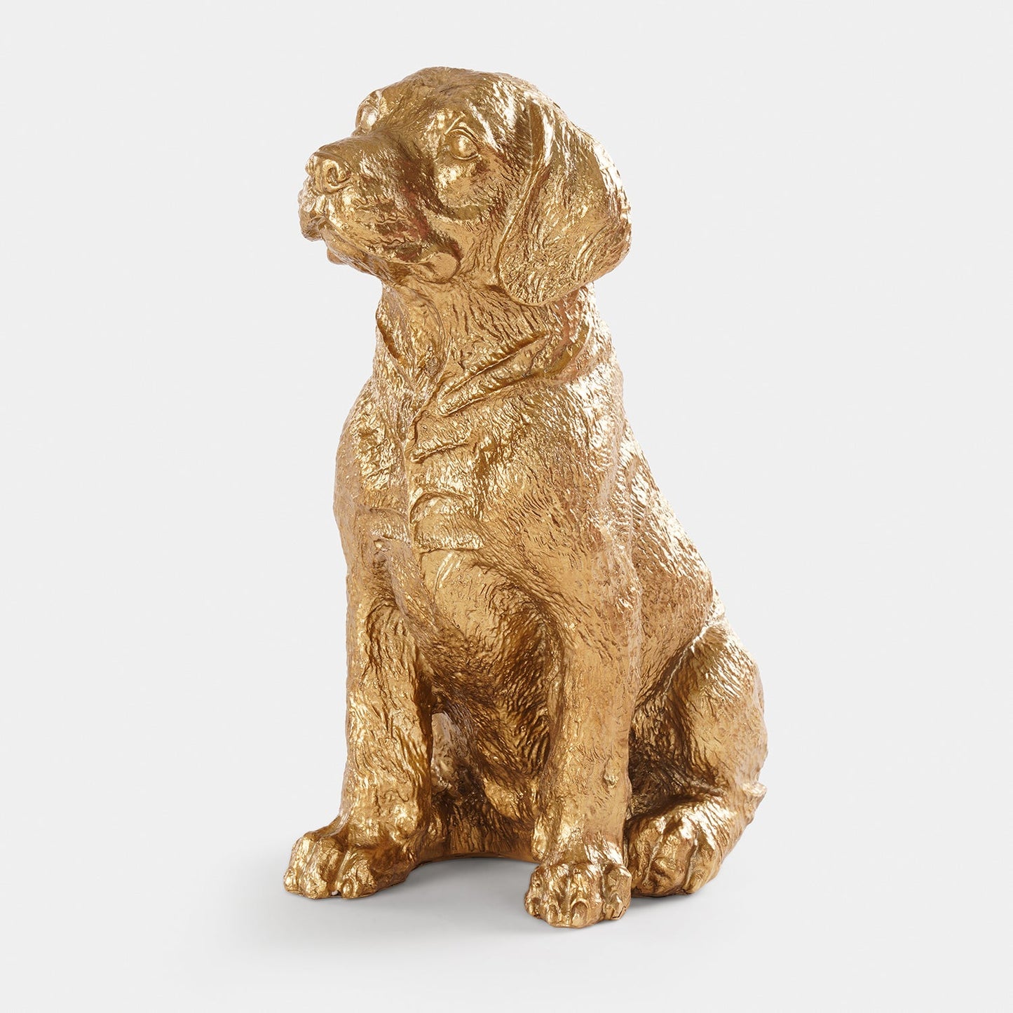 Gold Antique Polyresin Sitting Dog