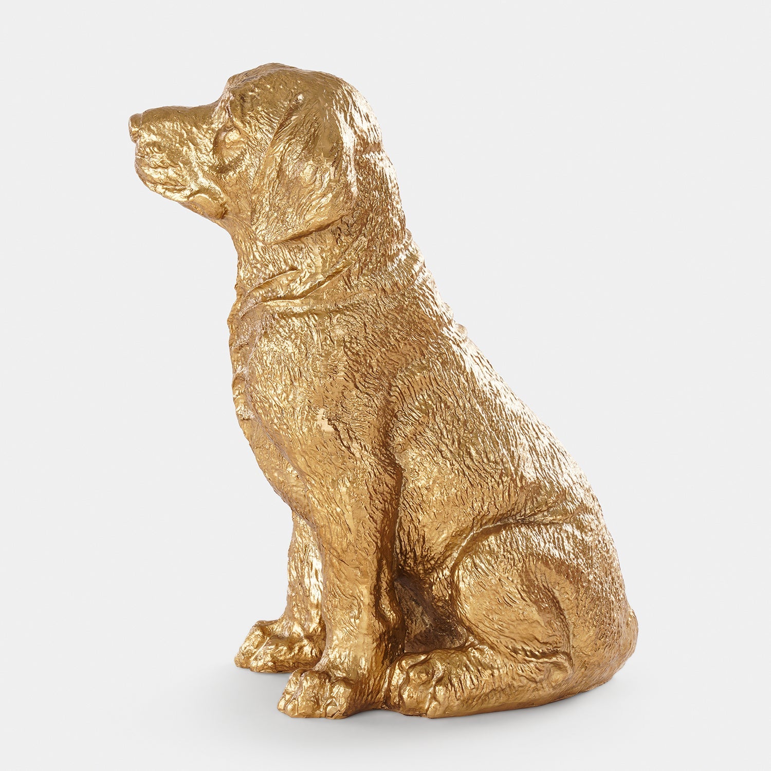 Gold Antique Polyresin Sitting Dog