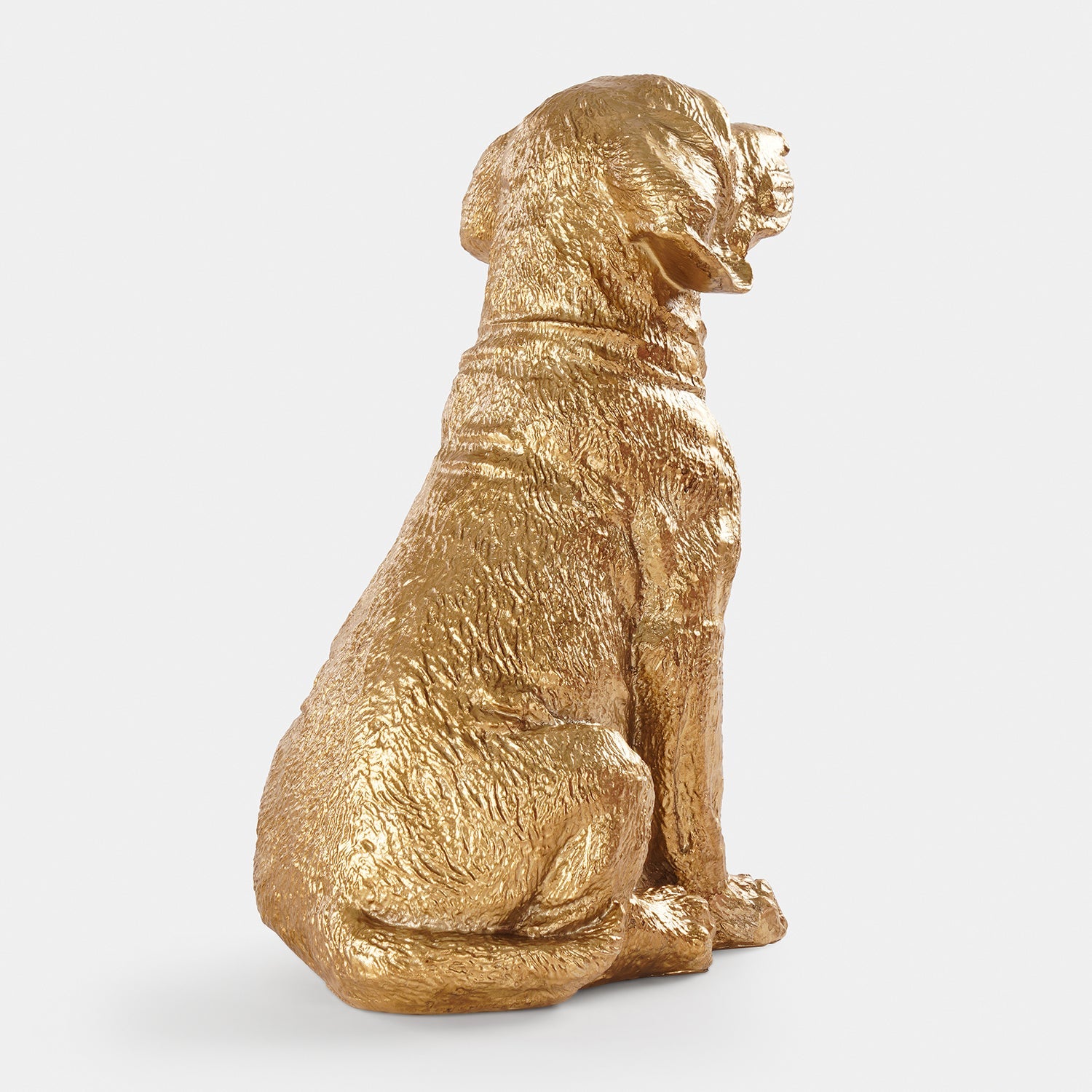 Gold Antique Polyresin Sitting Dog