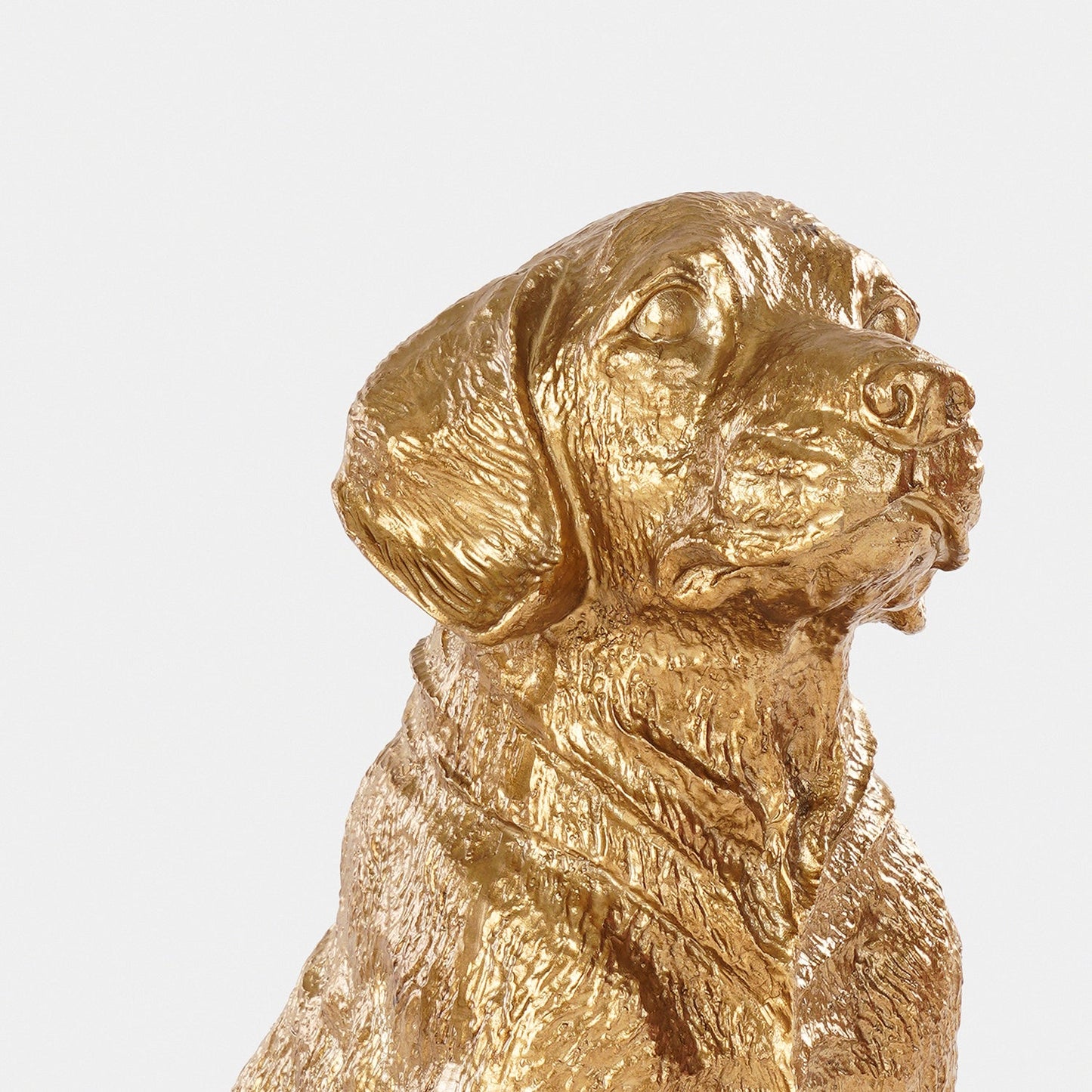 Gold Antique Polyresin Sitting Dog