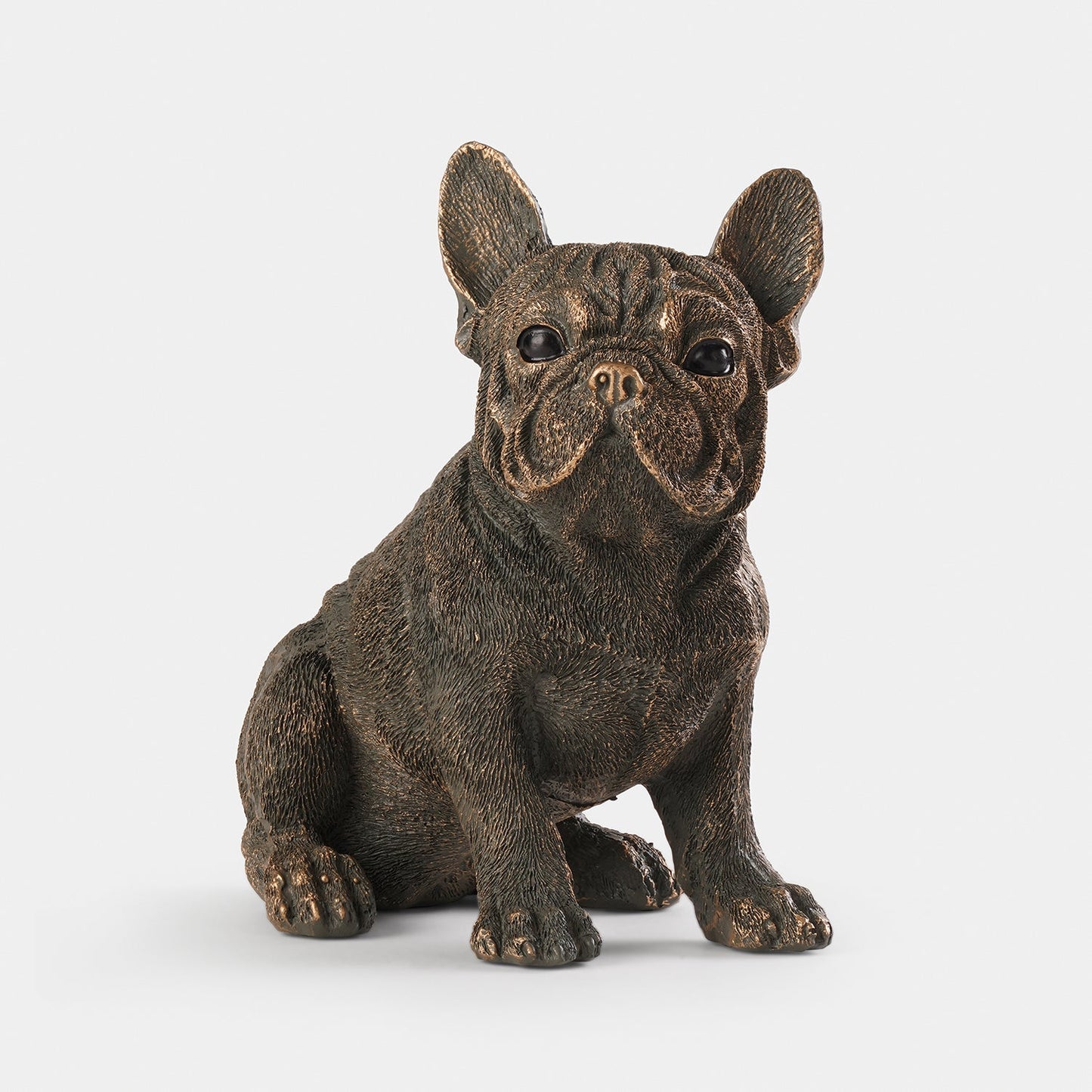 Bronze Polyresin Sitting Bulldog