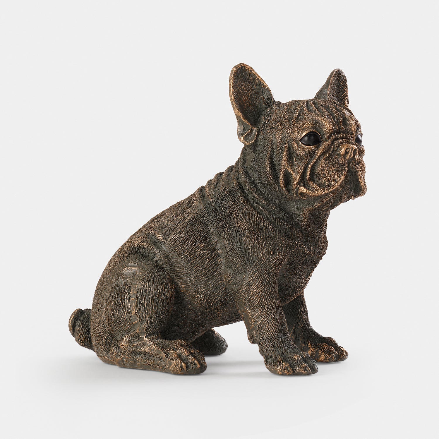 Bronze Polyresin Sitting Bulldog