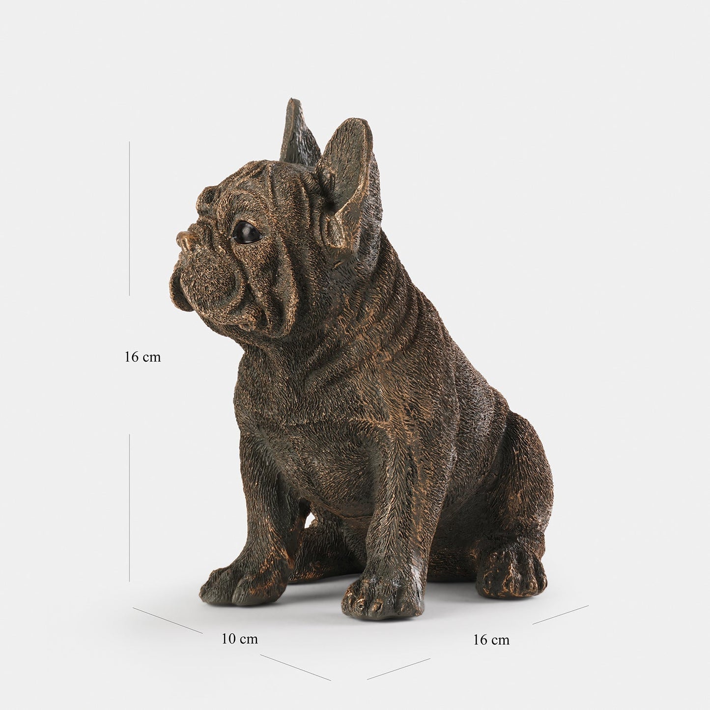 Bronze Polyresin Sitting Bulldog
