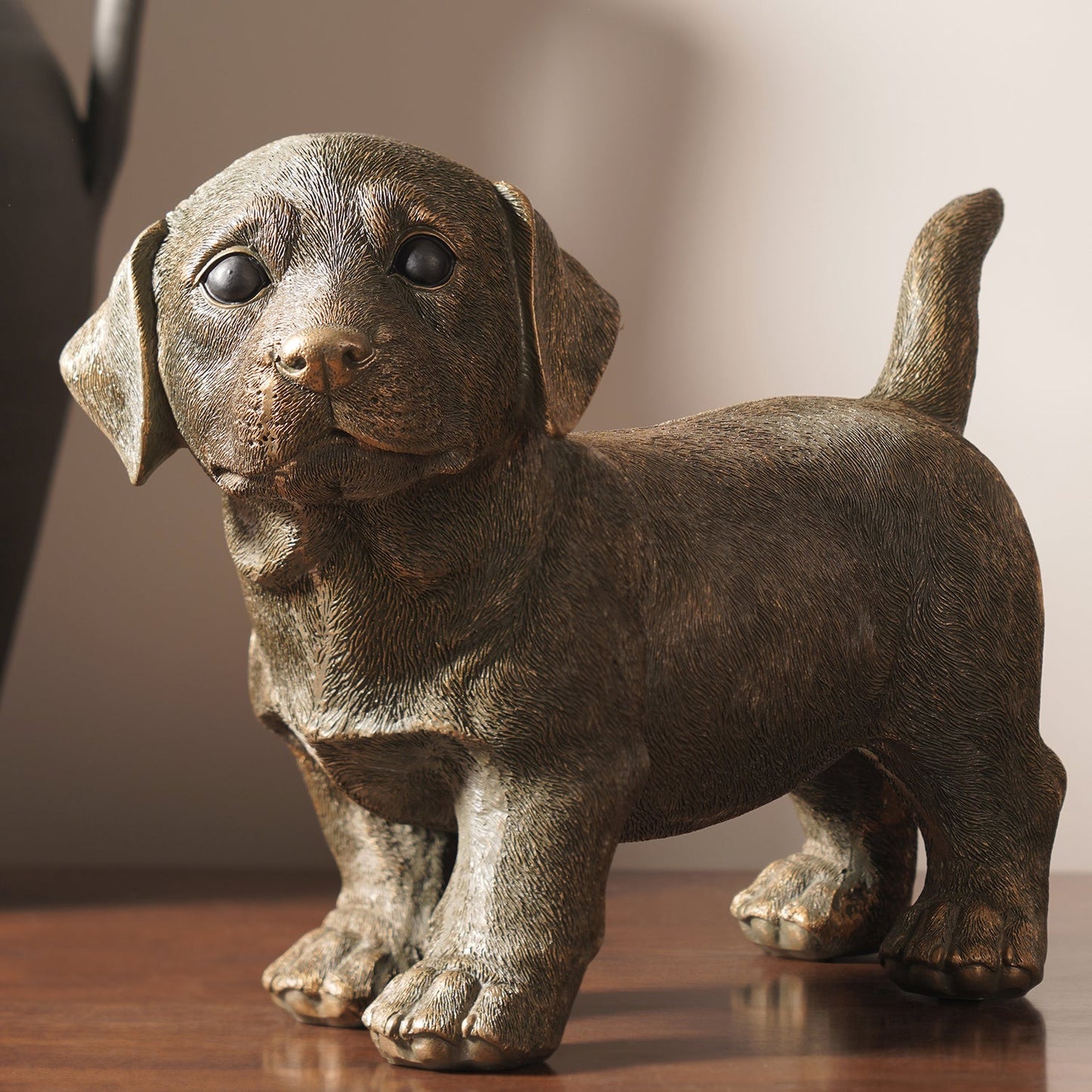 Bronze Polyresin Walking Dog