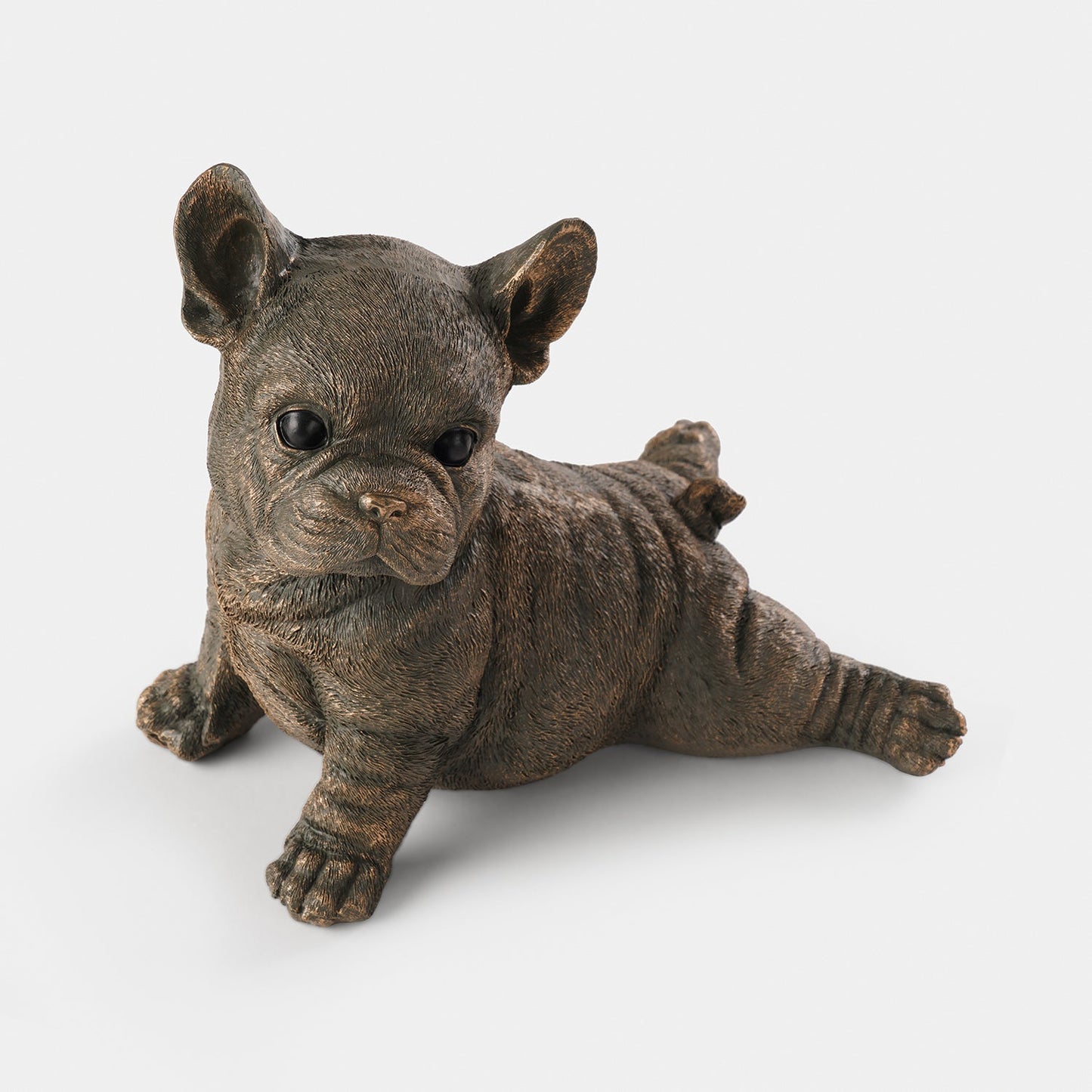 Bronze Polyresin Stretching Bulldog