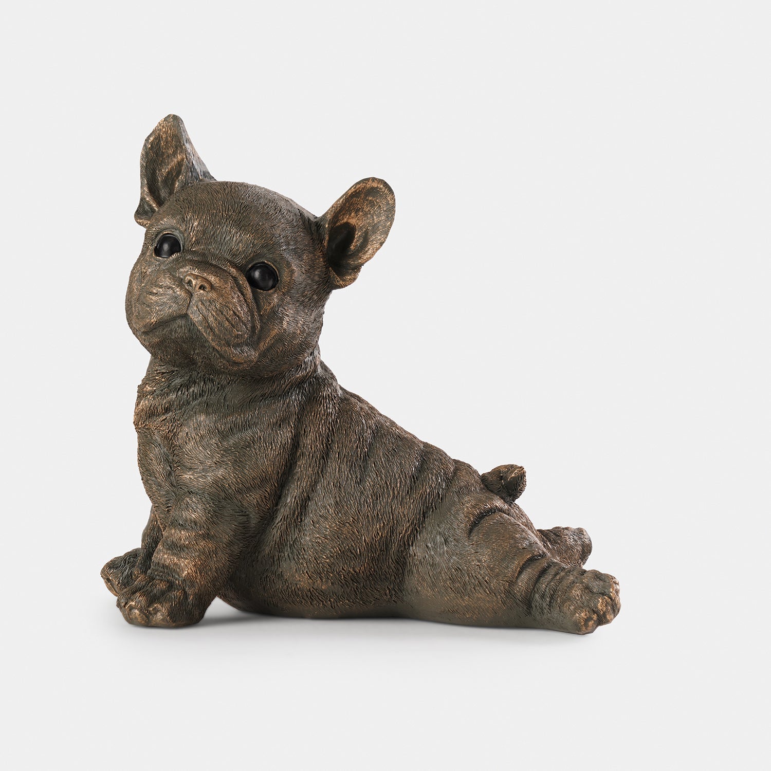 Bronze Polyresin Stretching Bulldog