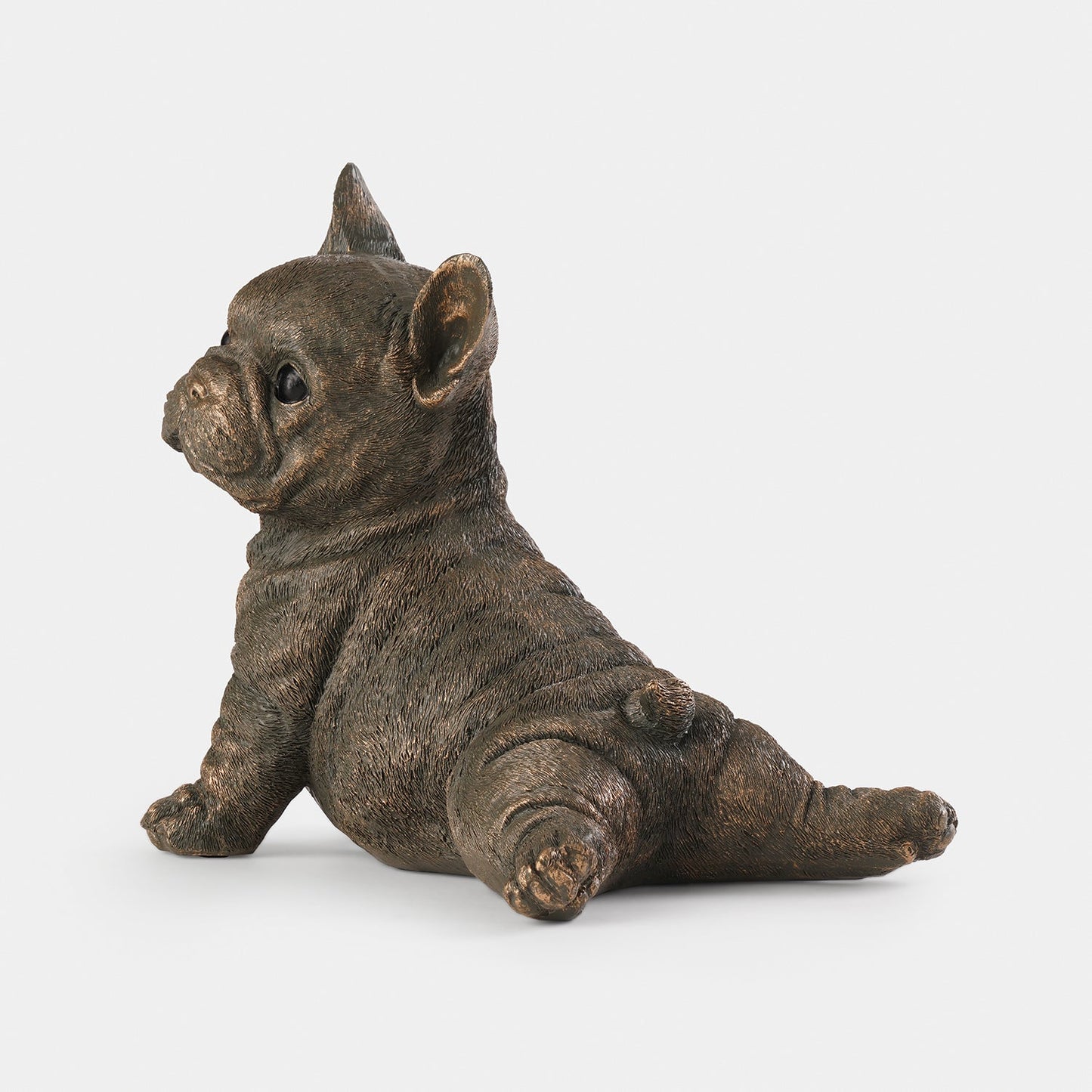 Bronze Polyresin Stretching Bulldog