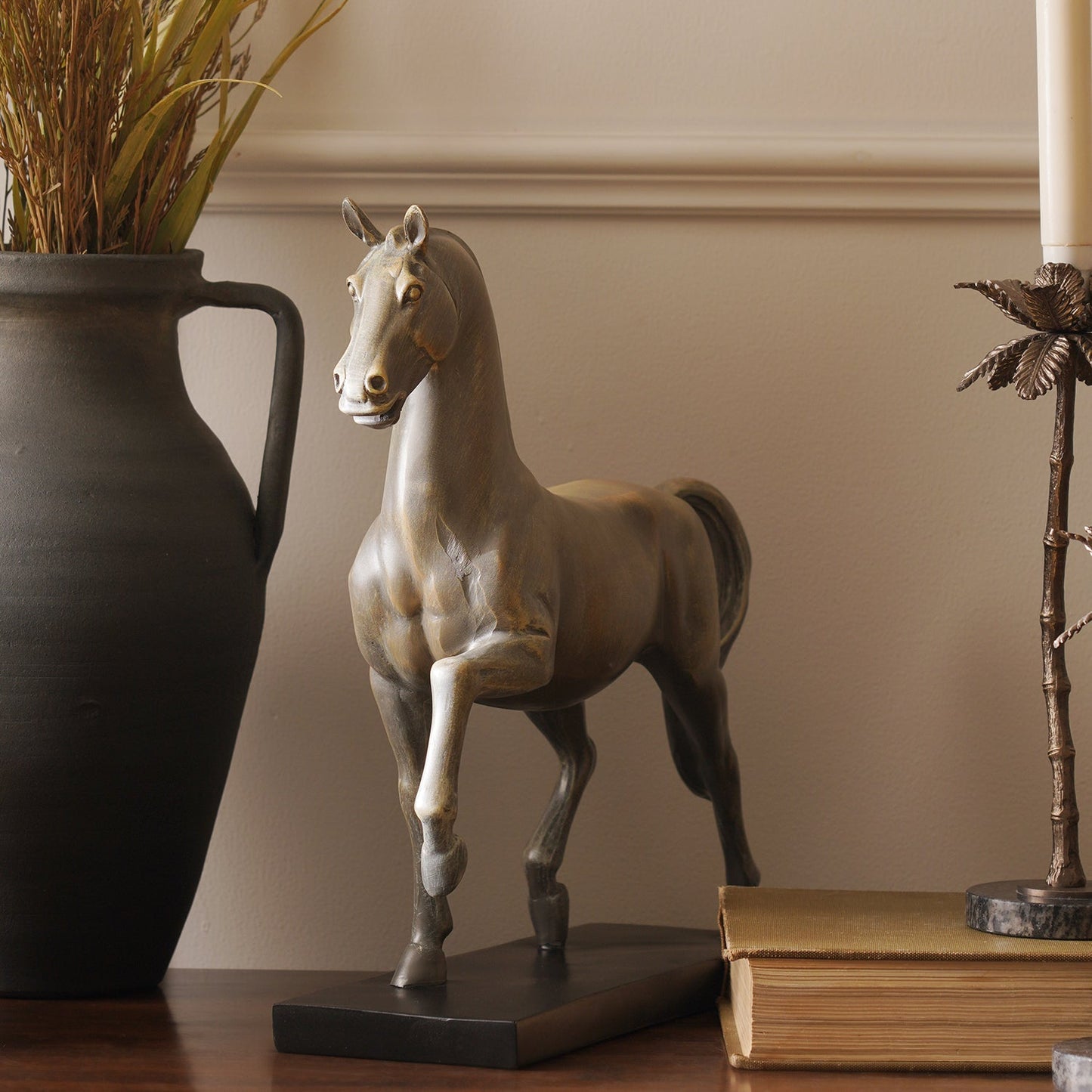 Bronze Polyresin Walking Horse
