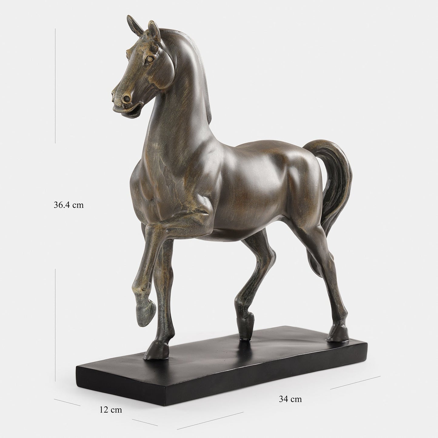 Bronze Polyresin Walking Horse