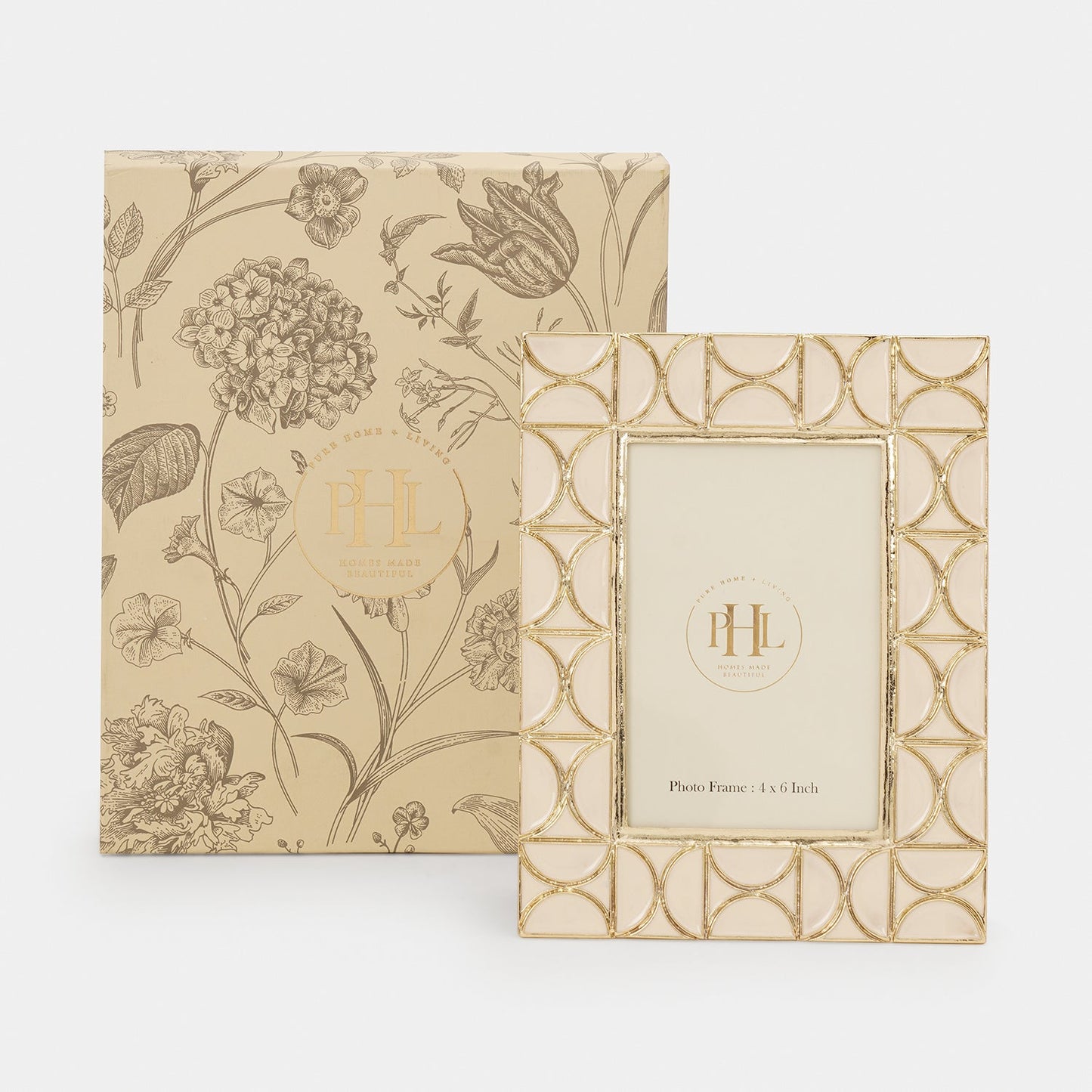 Beige Gold Plated Metal Photoframe - Small