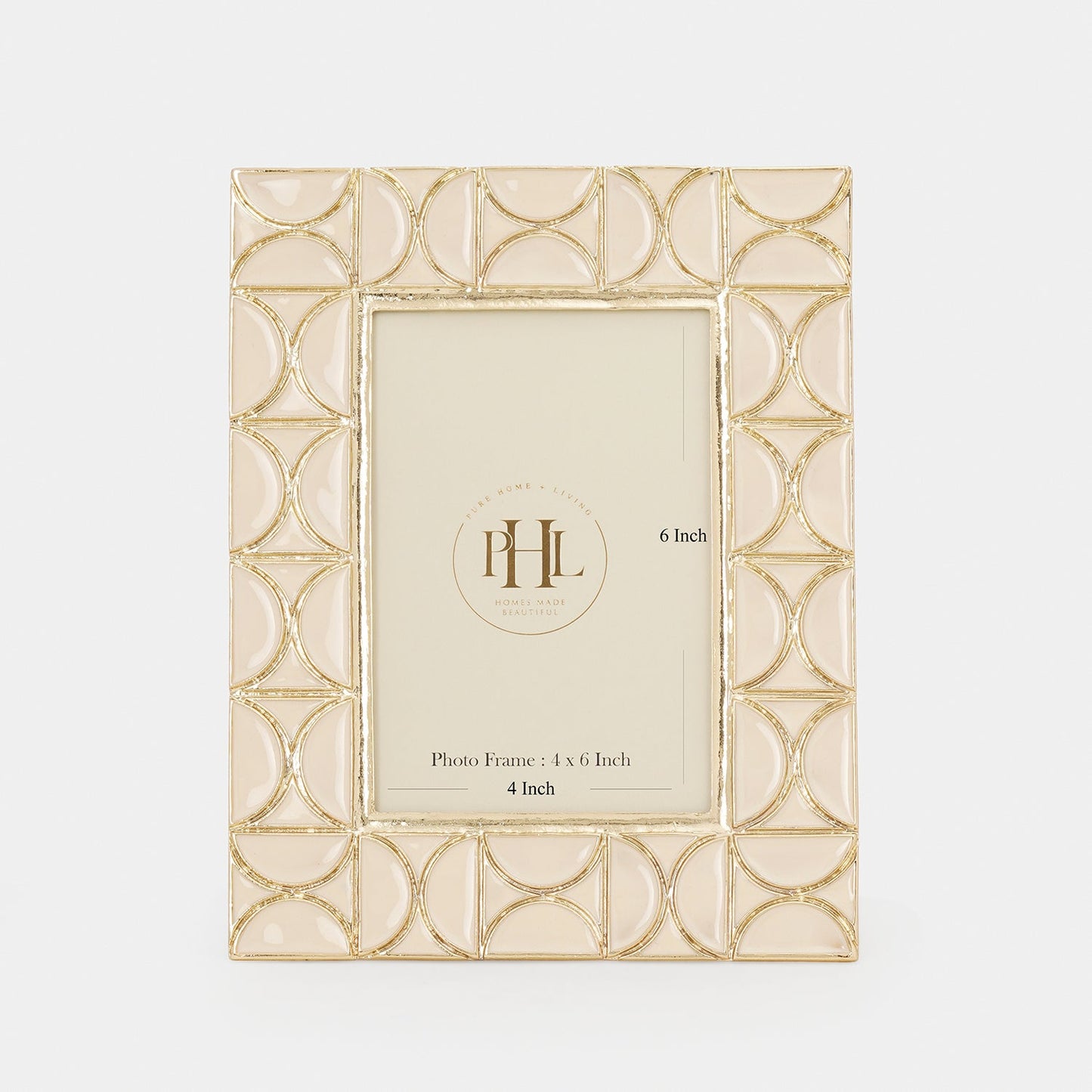 Beige Gold Plated Metal Photoframe - Small