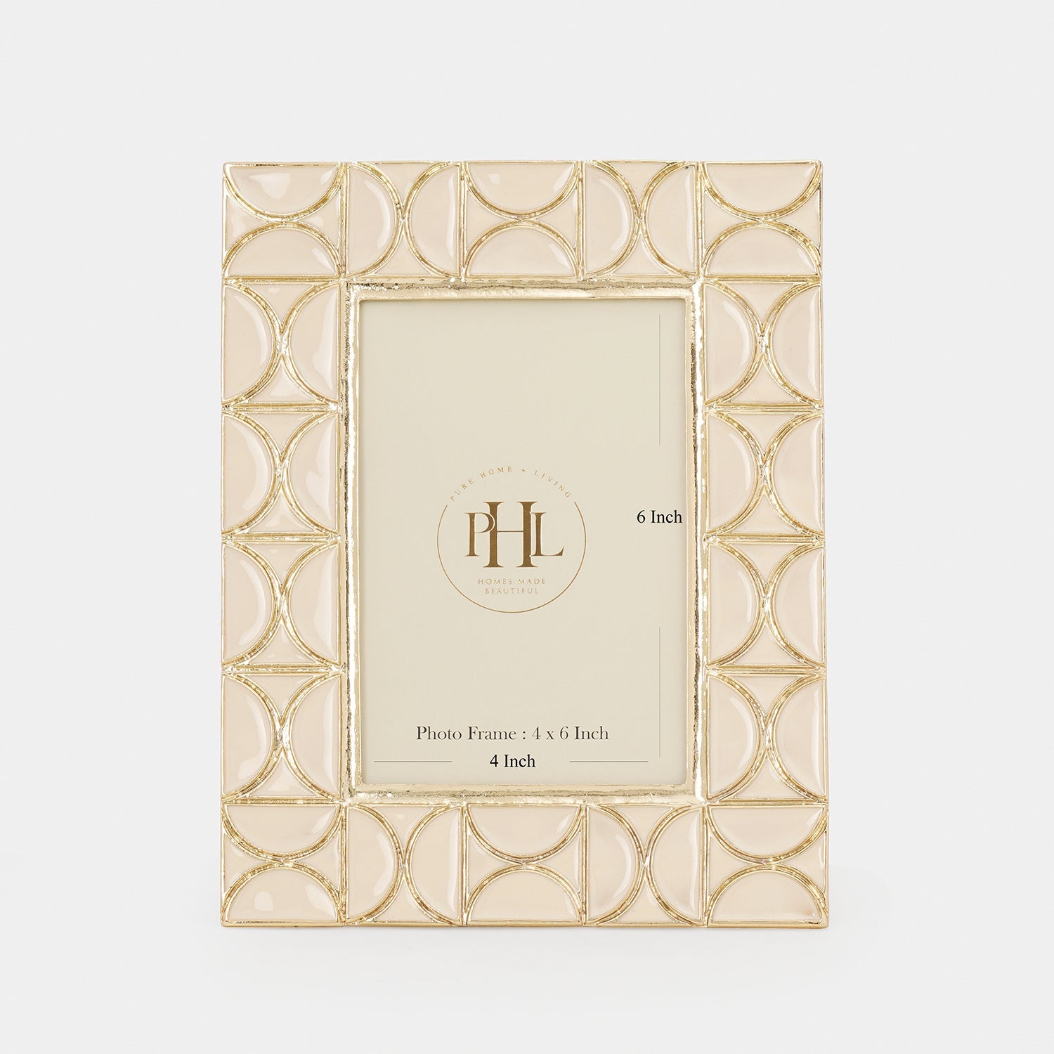 Beige Gold Plated Metal Photoframe - Small
