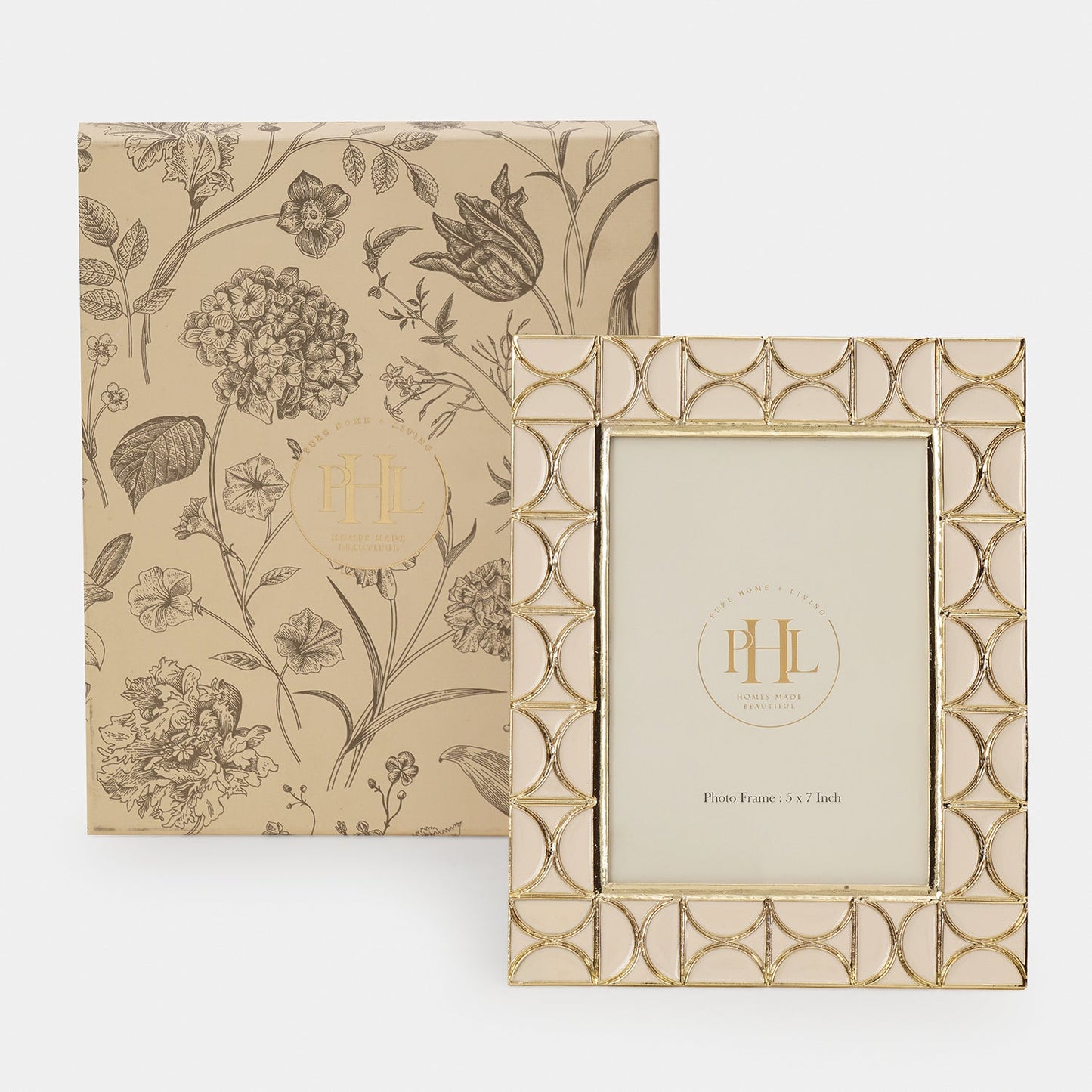 Beige Gold Plated Metal Photoframe - Large