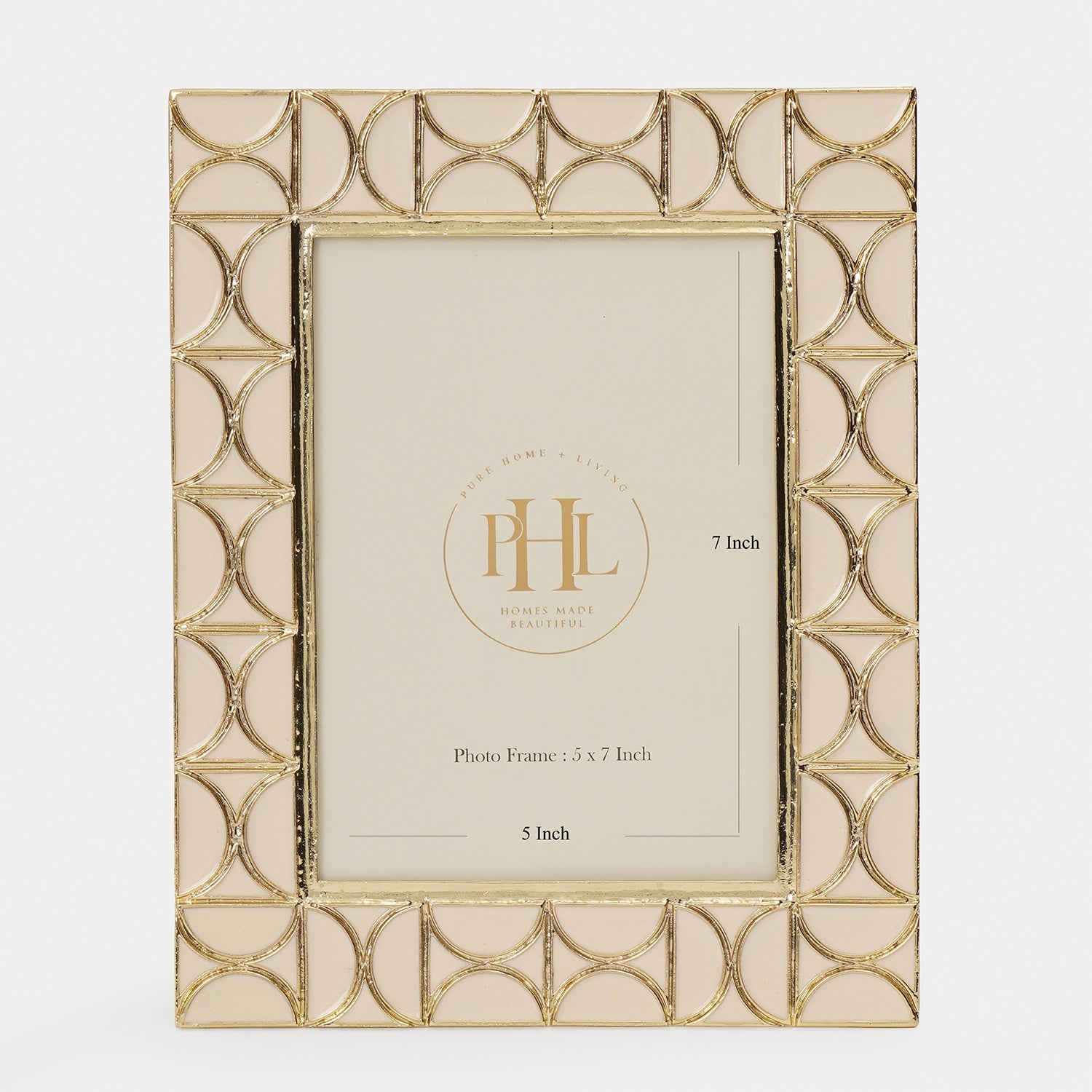Beige Gold Plated Metal Photoframe - Large