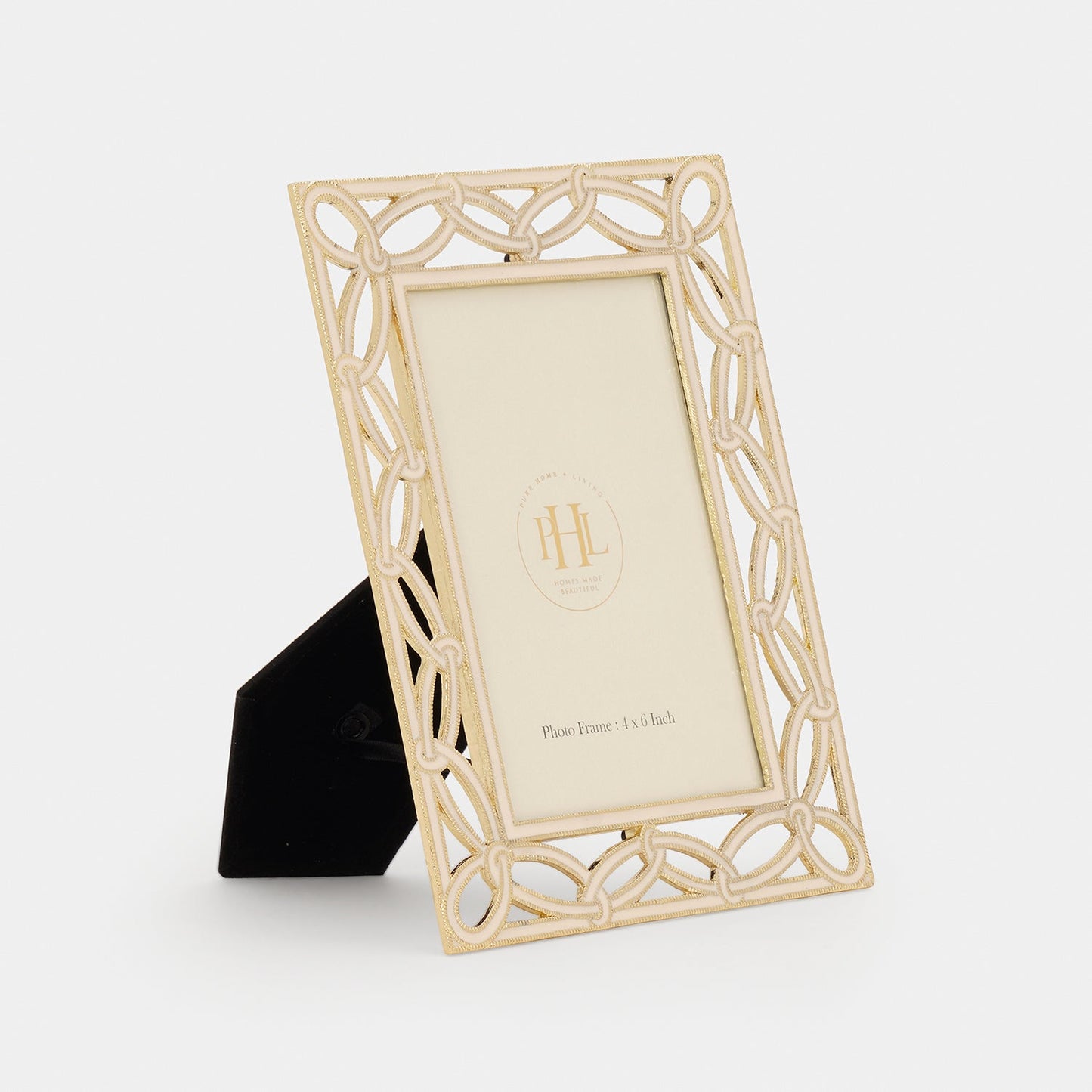 Beige Gold Plated Entangled Metal Photoframe - Small