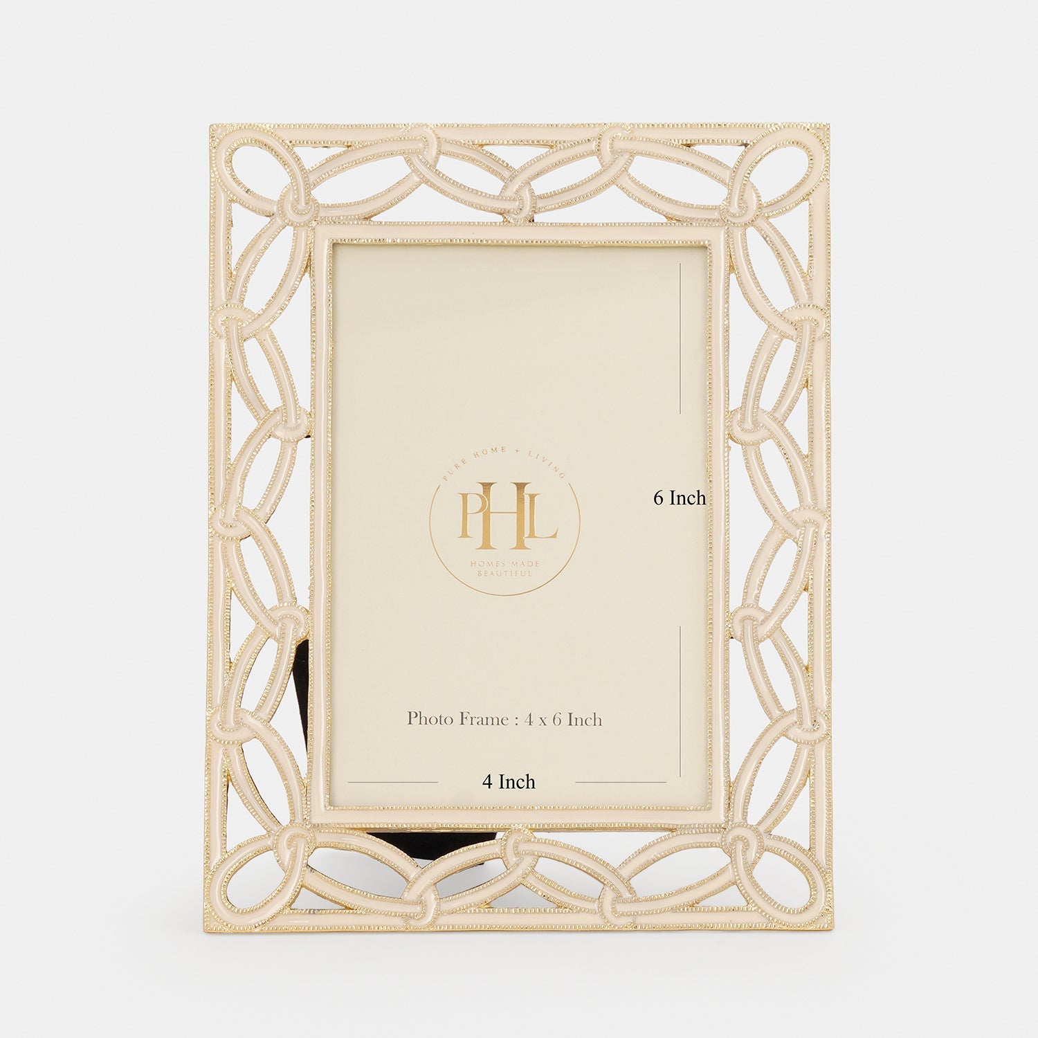 Beige Gold Plated Entangled Metal Photoframe - Small