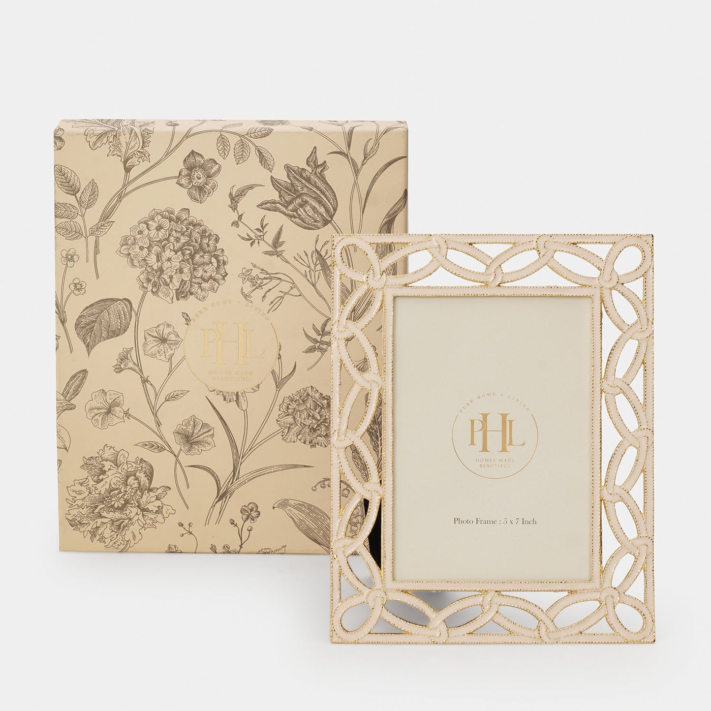 Beige Gold Plated Entangled Metal Photoframe - Large
