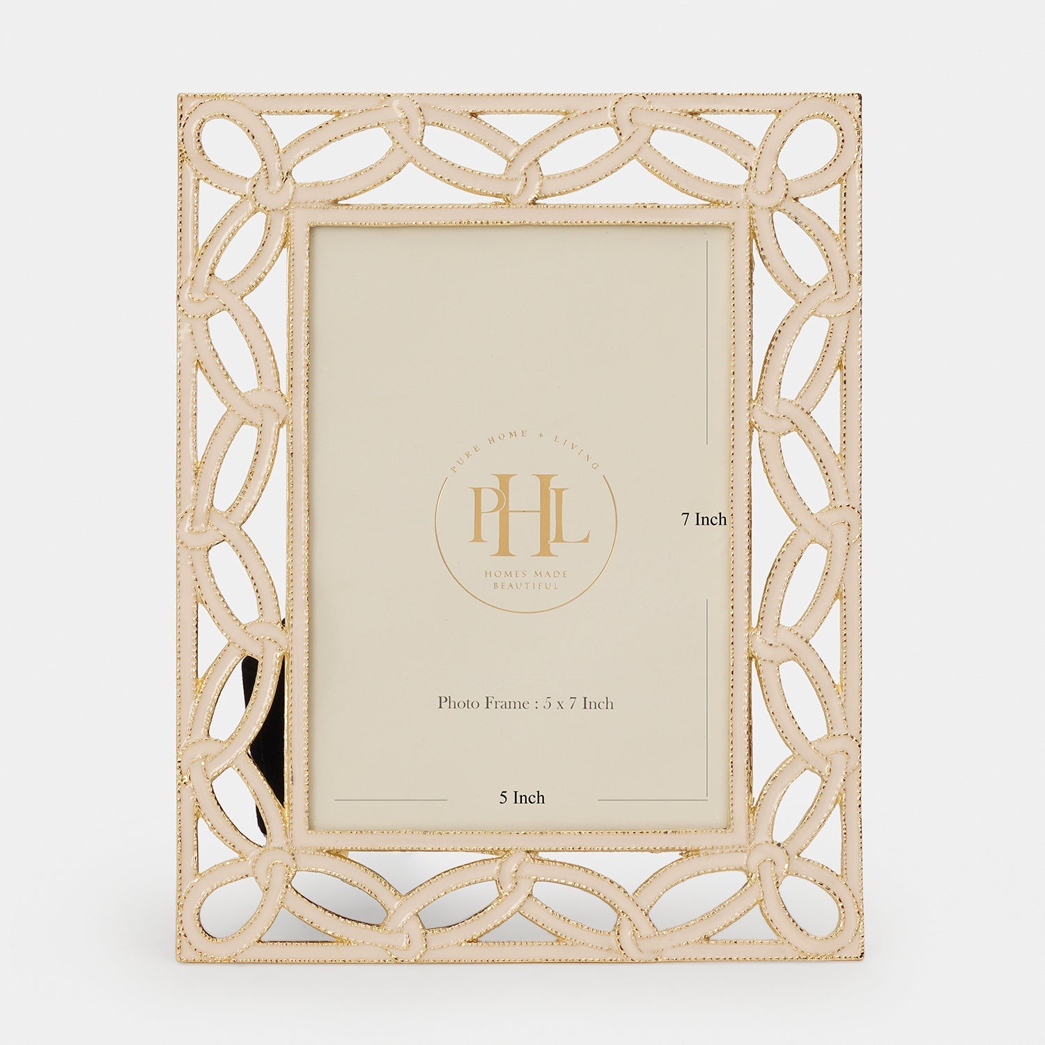 Beige Gold Plated Entangled Metal Photoframe - Large
