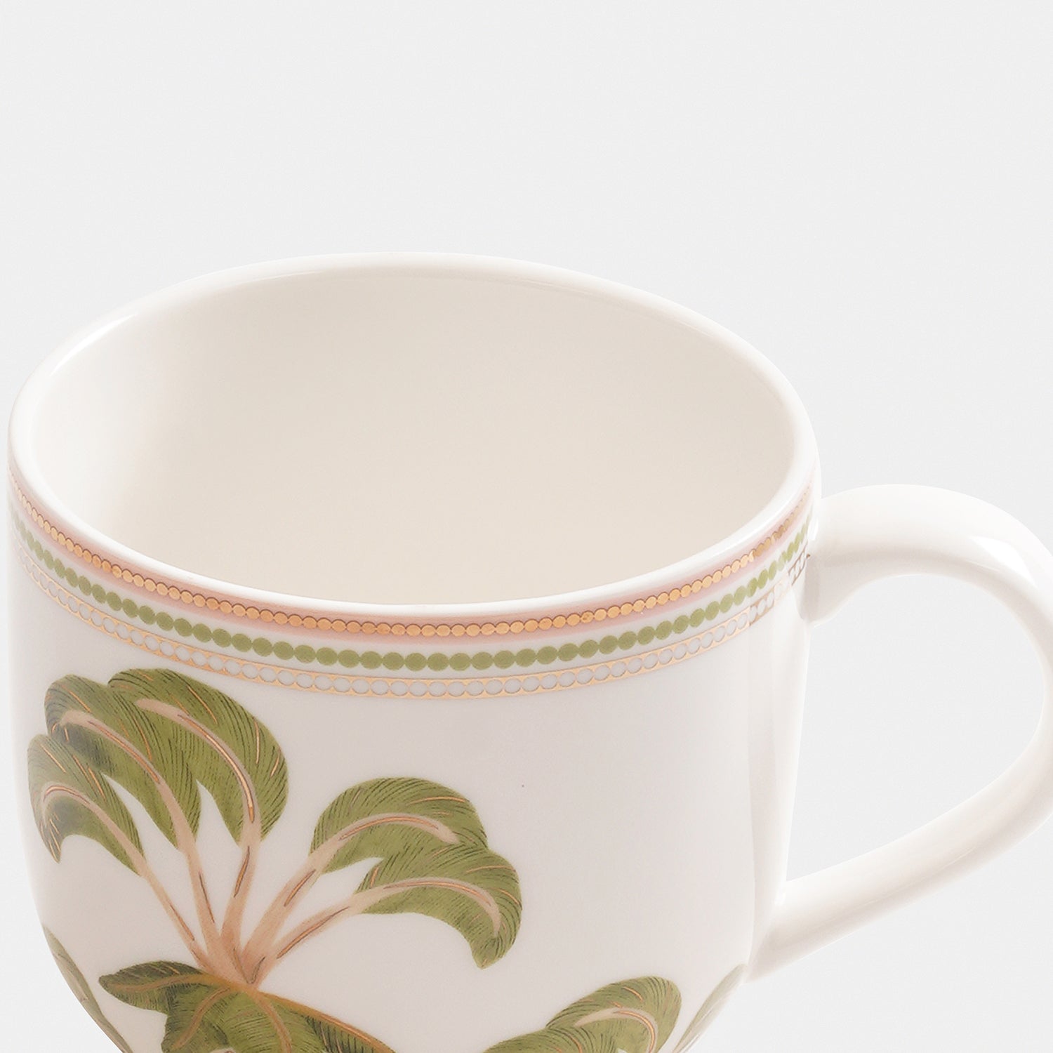 Set of 2 Ivory Printed Soleno Bone China Coffee Mugs
