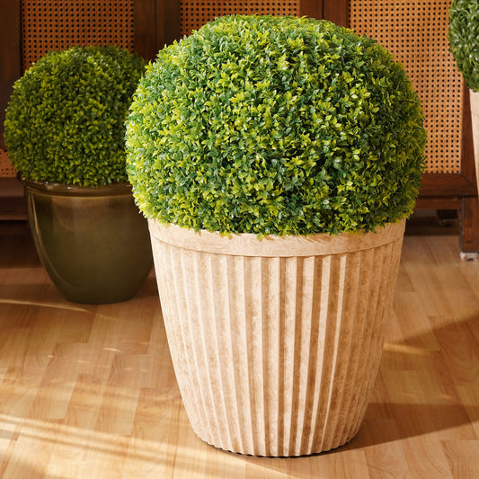 Ivory Recycled Plastic Pot - Medium