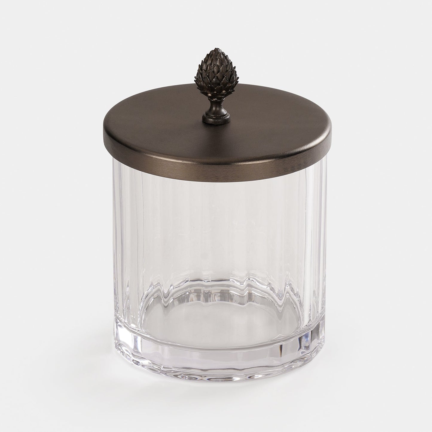 Clear Bronze Jar with Lid