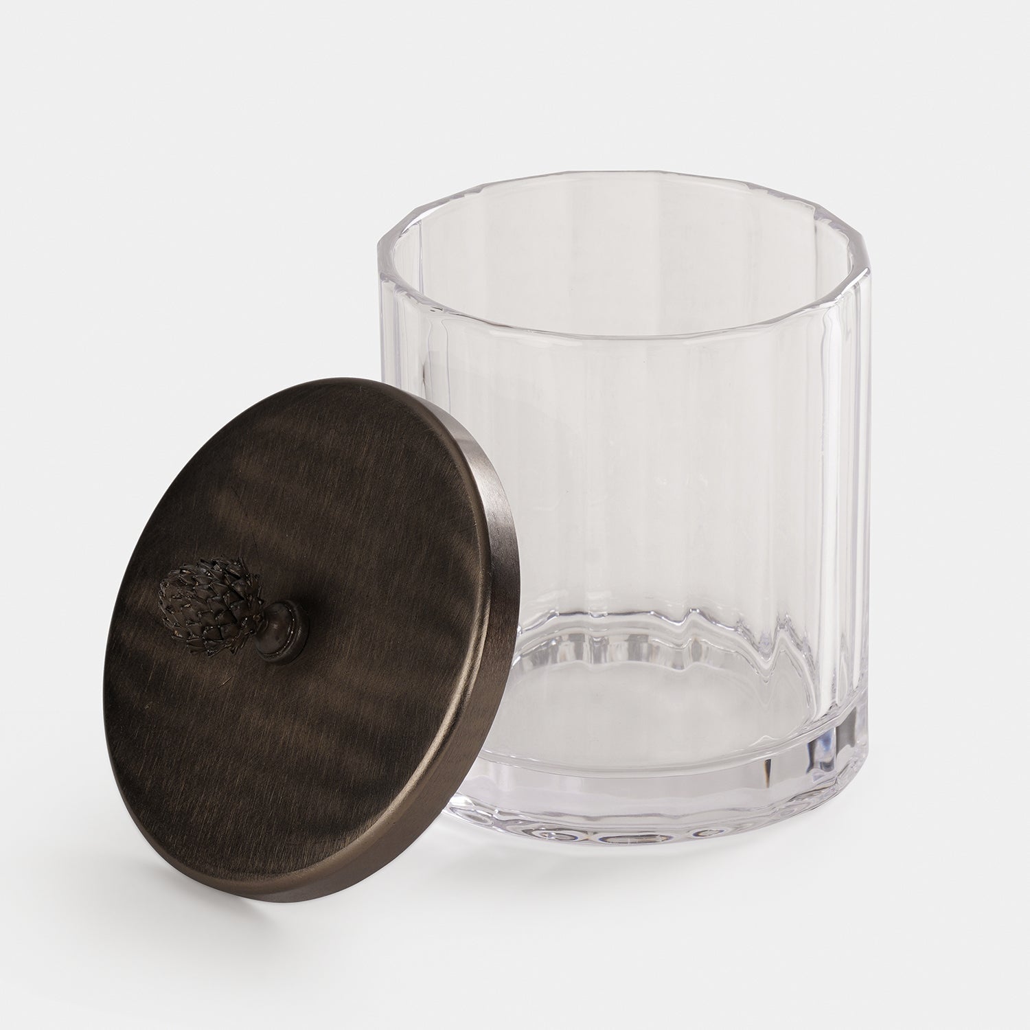 Clear Bronze Jar with Lid