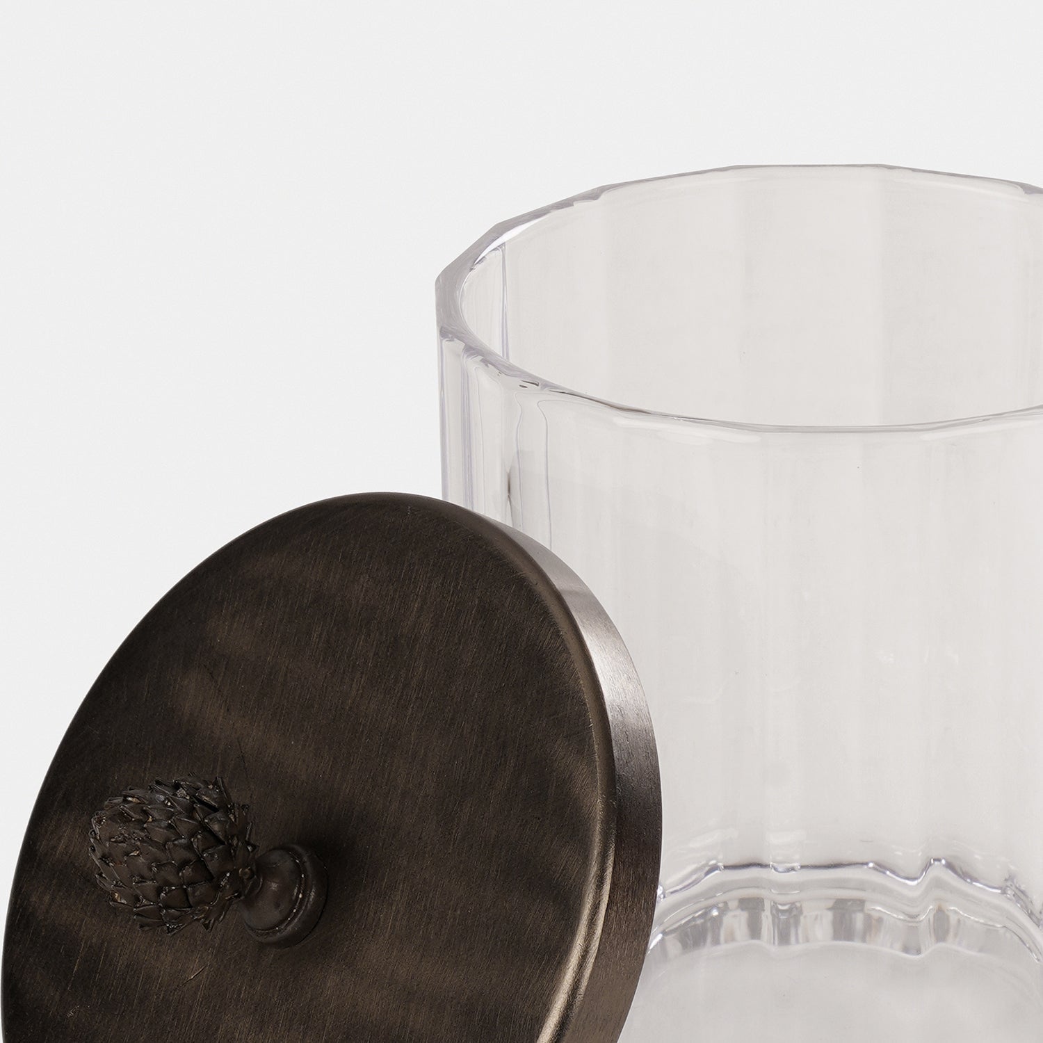 Clear Bronze Jar with Lid