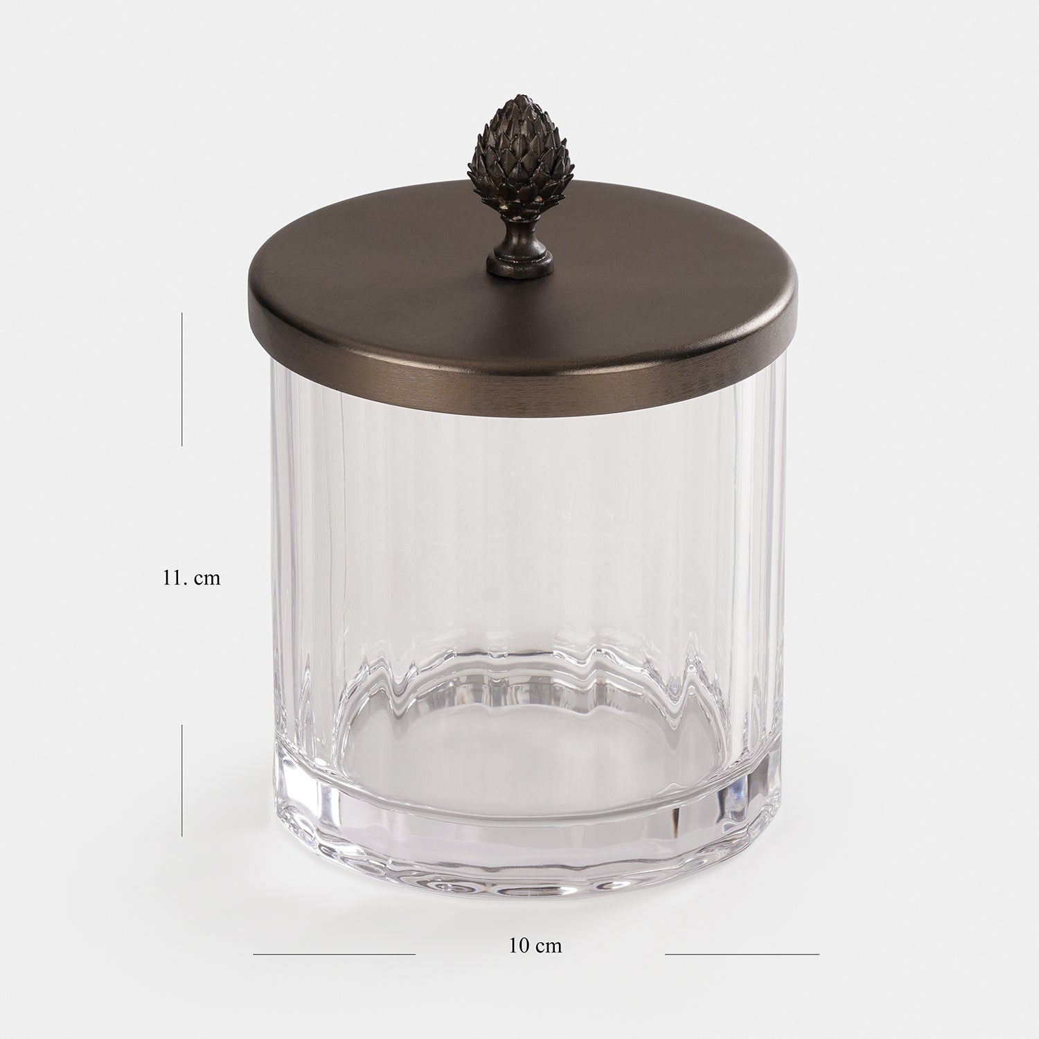Clear Bronze Jar with Lid