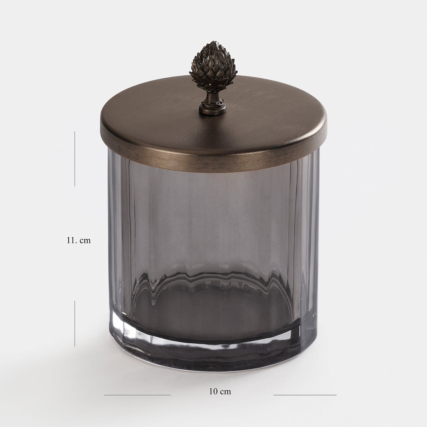 Grey Bronze Jar with Lid