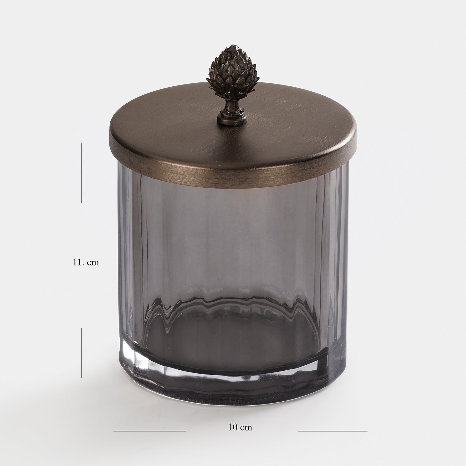 Grey Bronze Jar with Lid